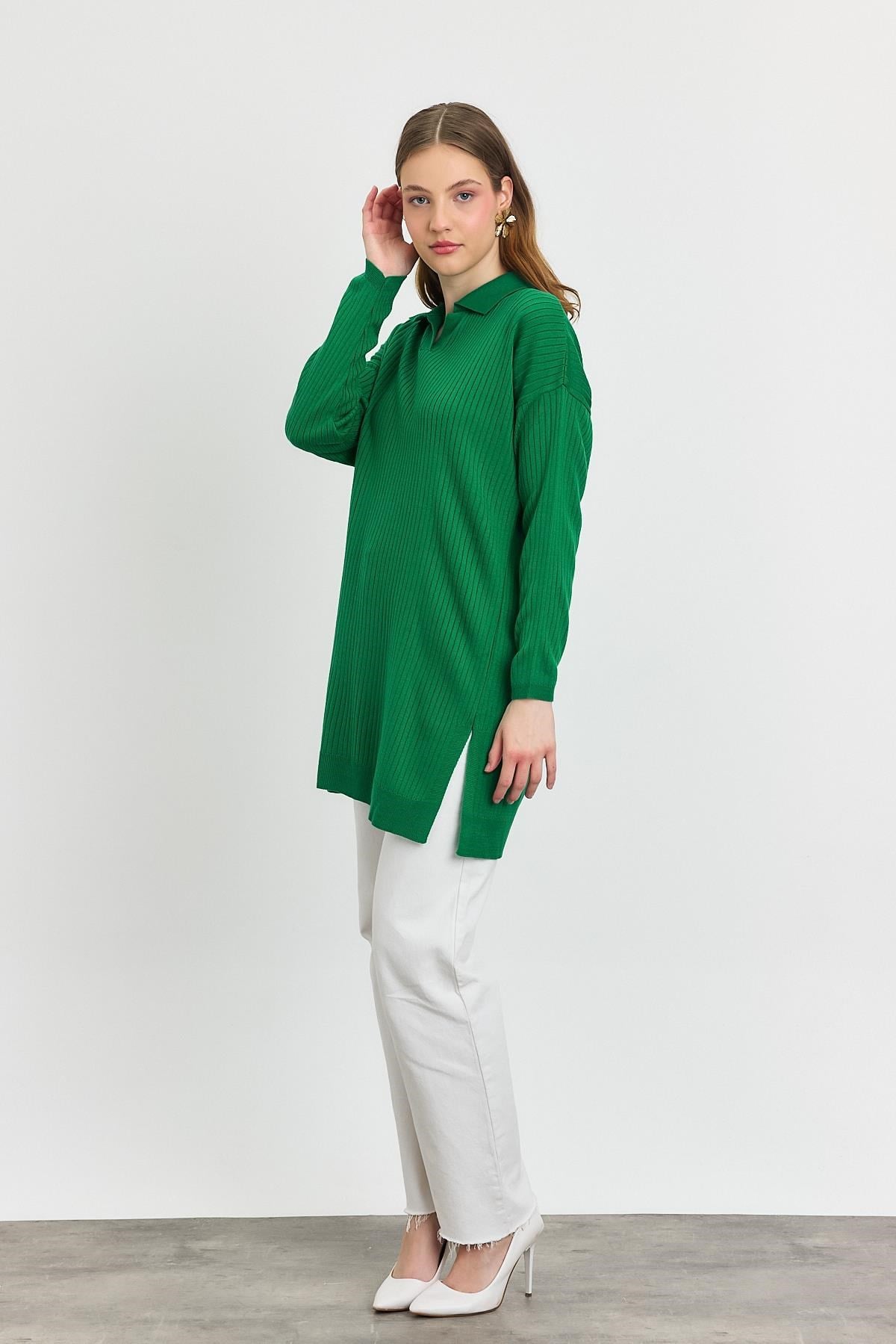 Benetton Yeşili Polo Yaka Tunik 5410