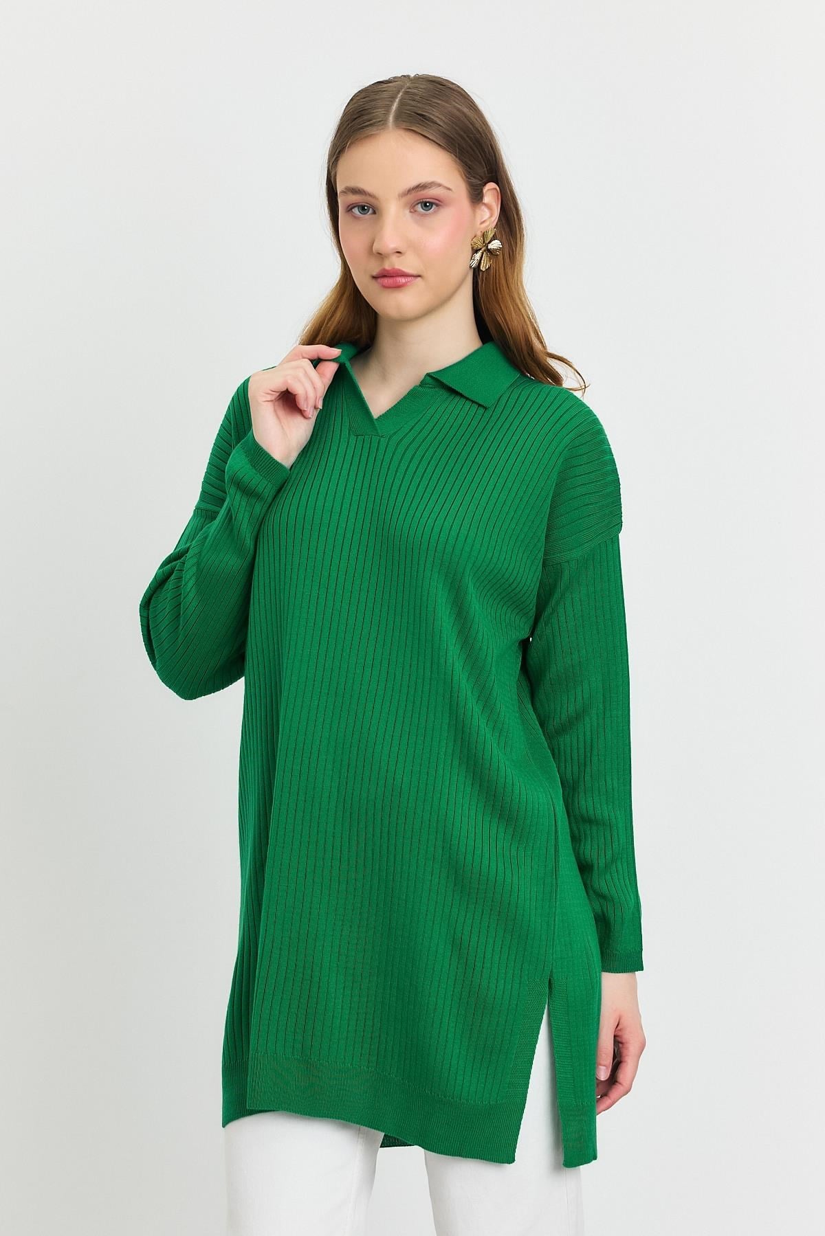 Benetton Yeşili Polo Yaka Tunik 5410