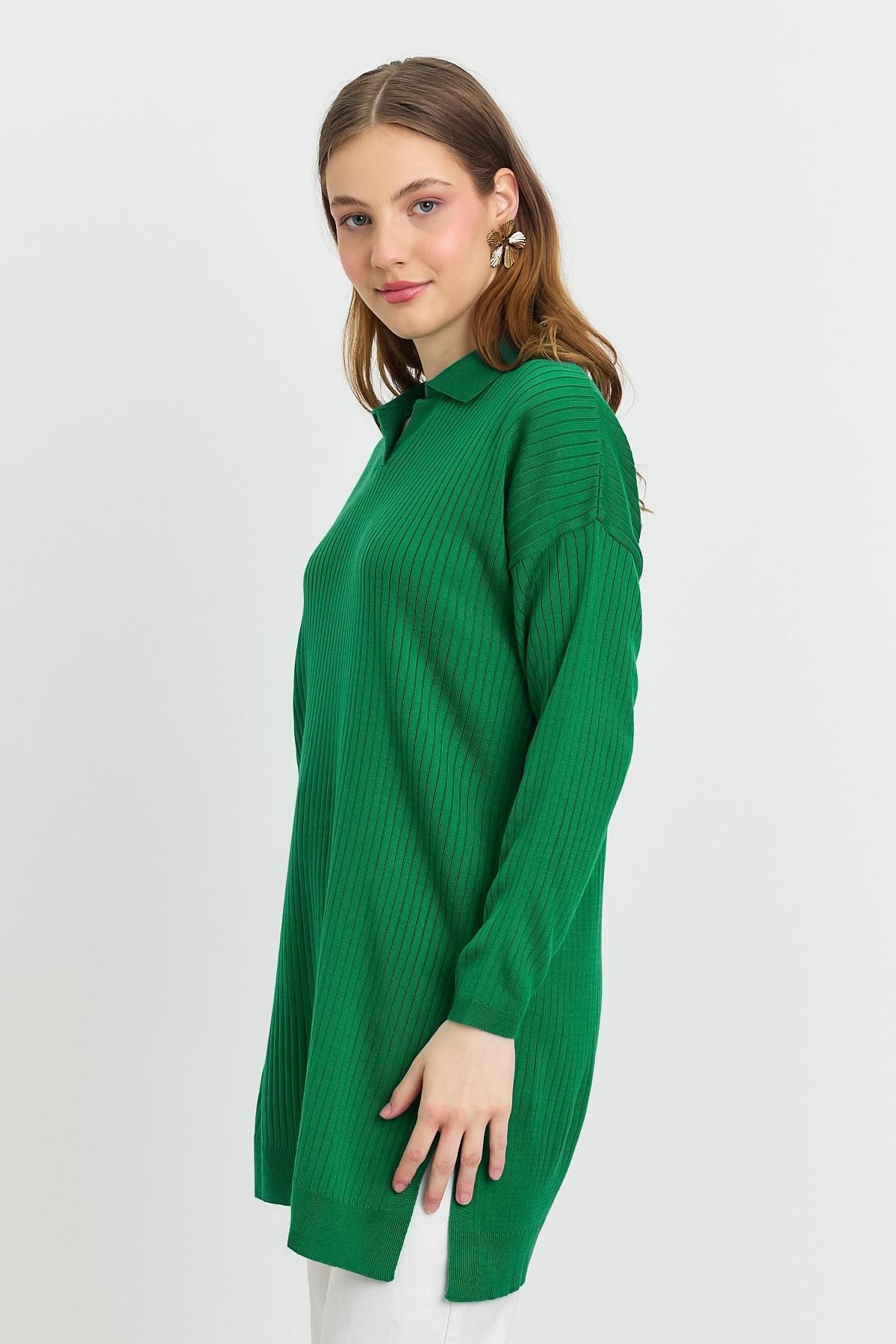 Benetton Yeşili Polo Yaka Tunik 5410
