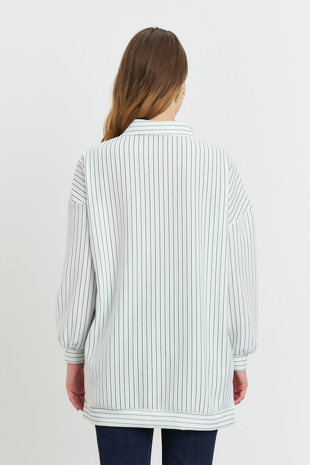 Benetton Yeşili Yarım Fermuarlı Tunik 4302A