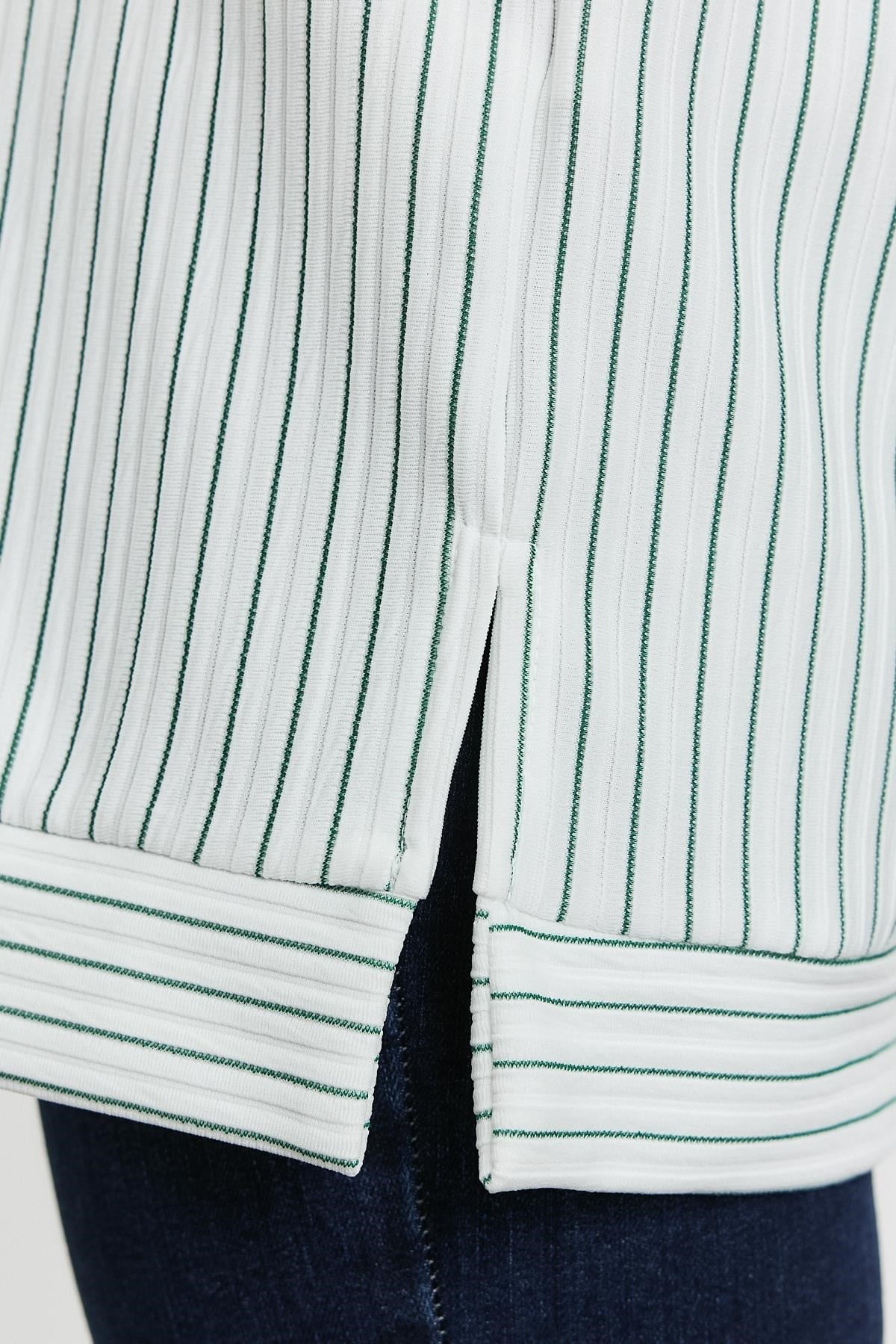 Benetton Yeşili Yarım Fermuarlı Tunik 4302A