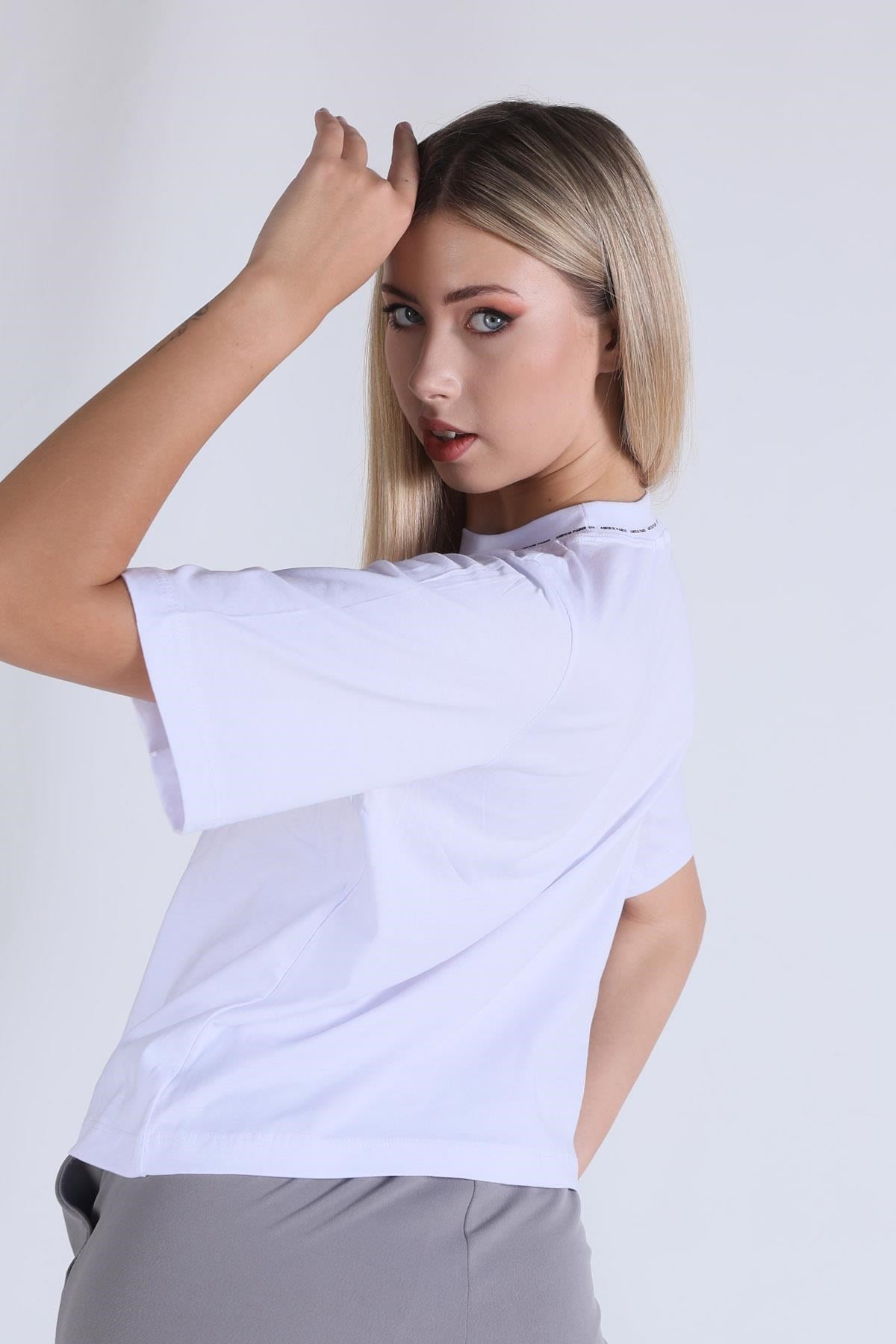 Beyaz Amour Baskı Tişört 23458