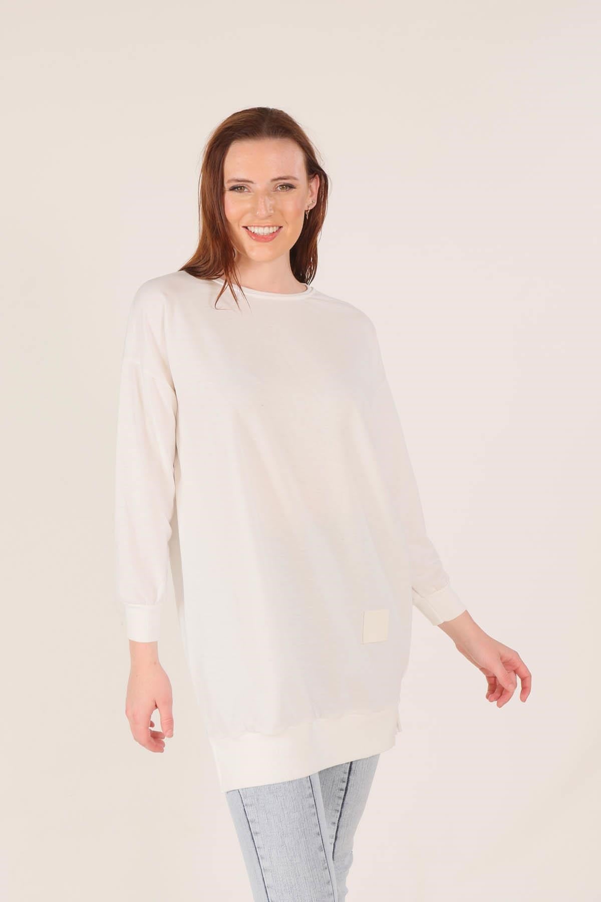 Beyaz Arma Detaylı Sweat 1418
