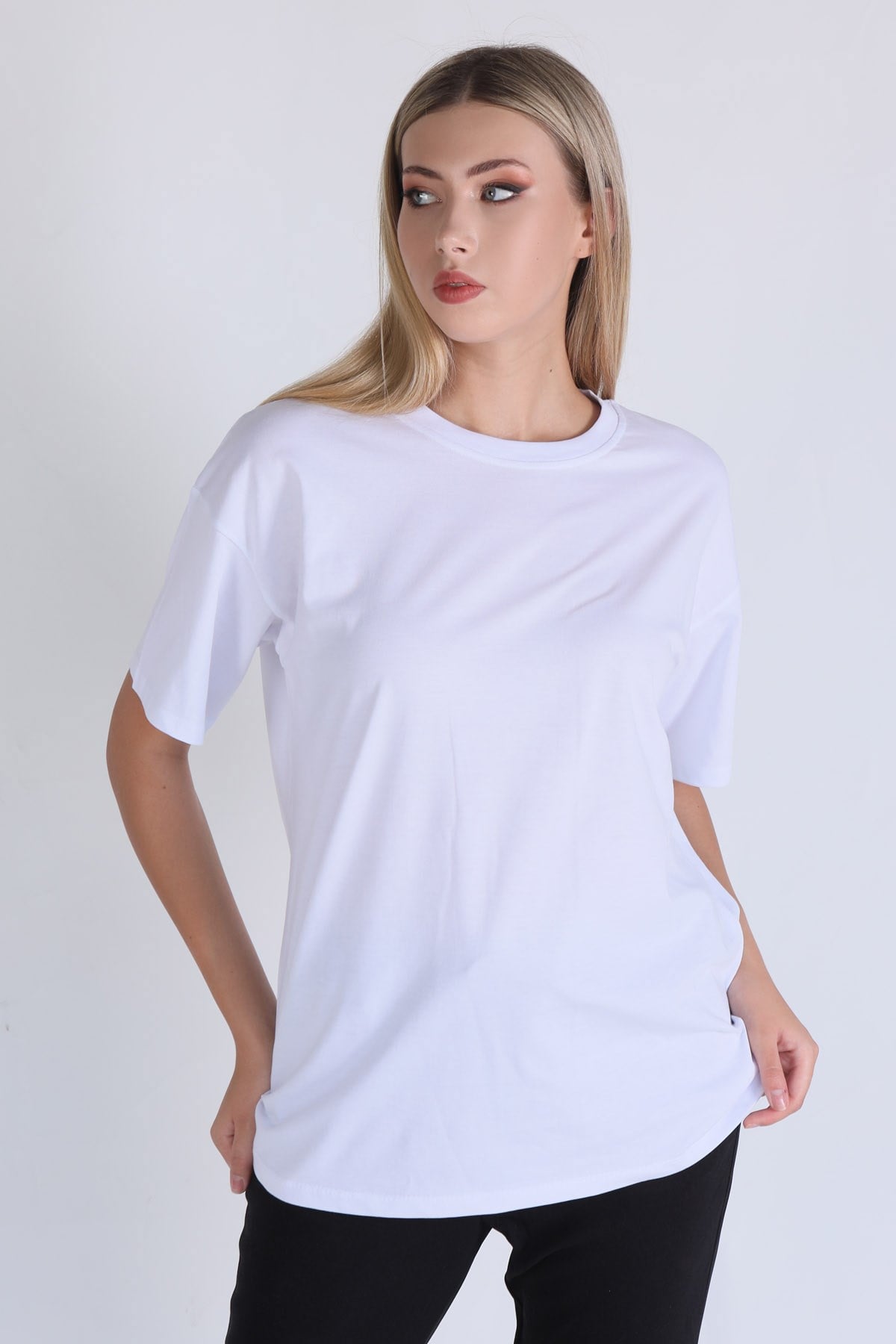 Beyaz Love Yourself Baskı Tişört 1395