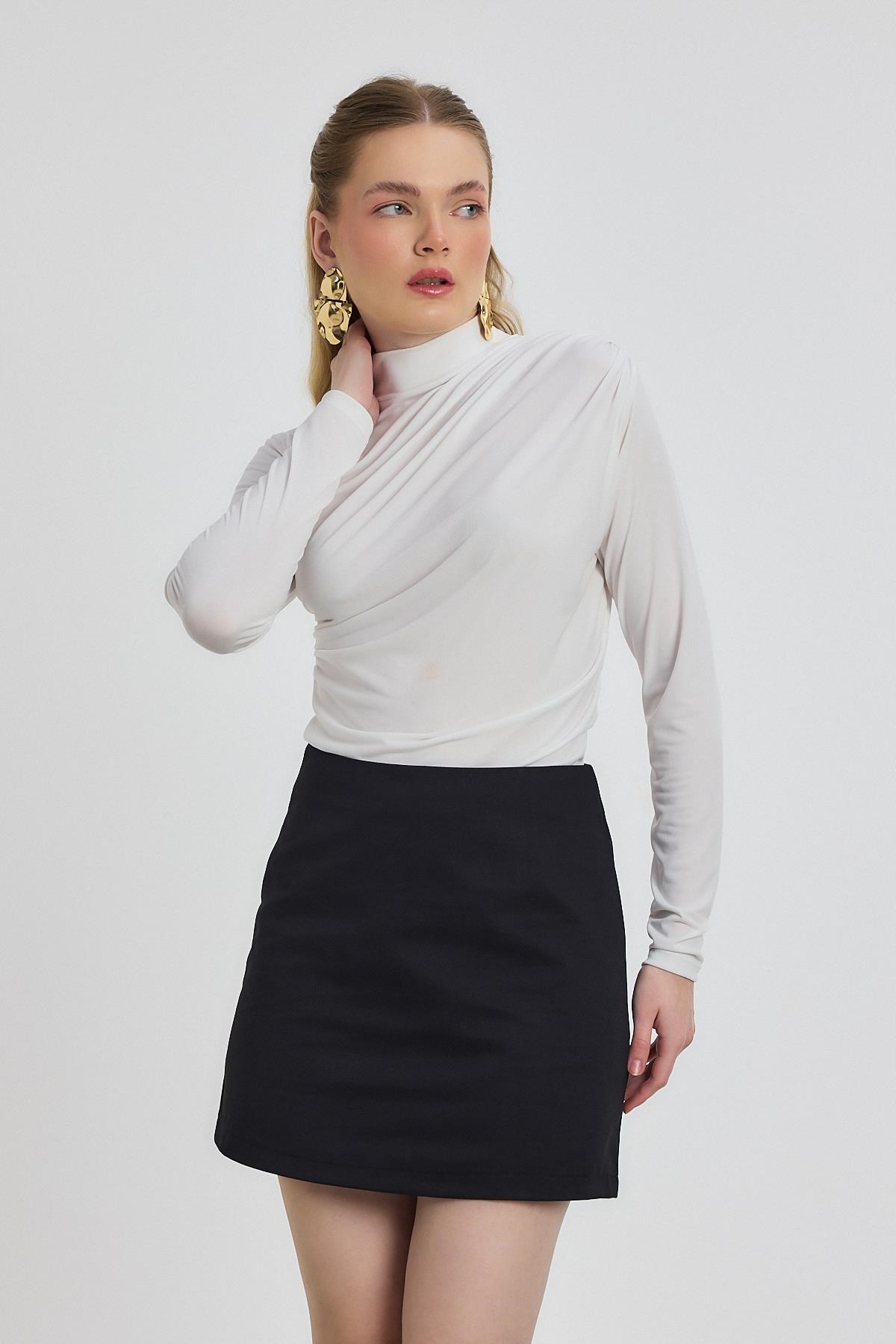 Bluz-Büzgü Detay Sandy Bluz 20059 Beyaz -rulem