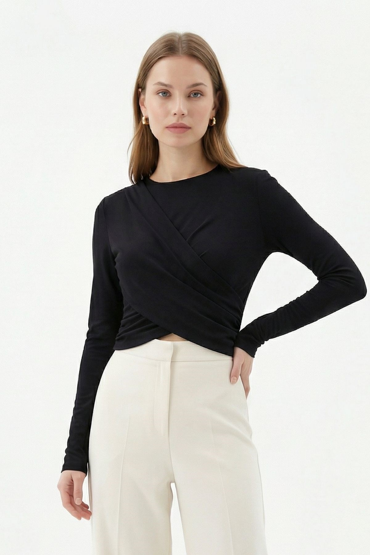 Bluz-Crop Uzun Kol Bluz 251269 Siyah -rulem