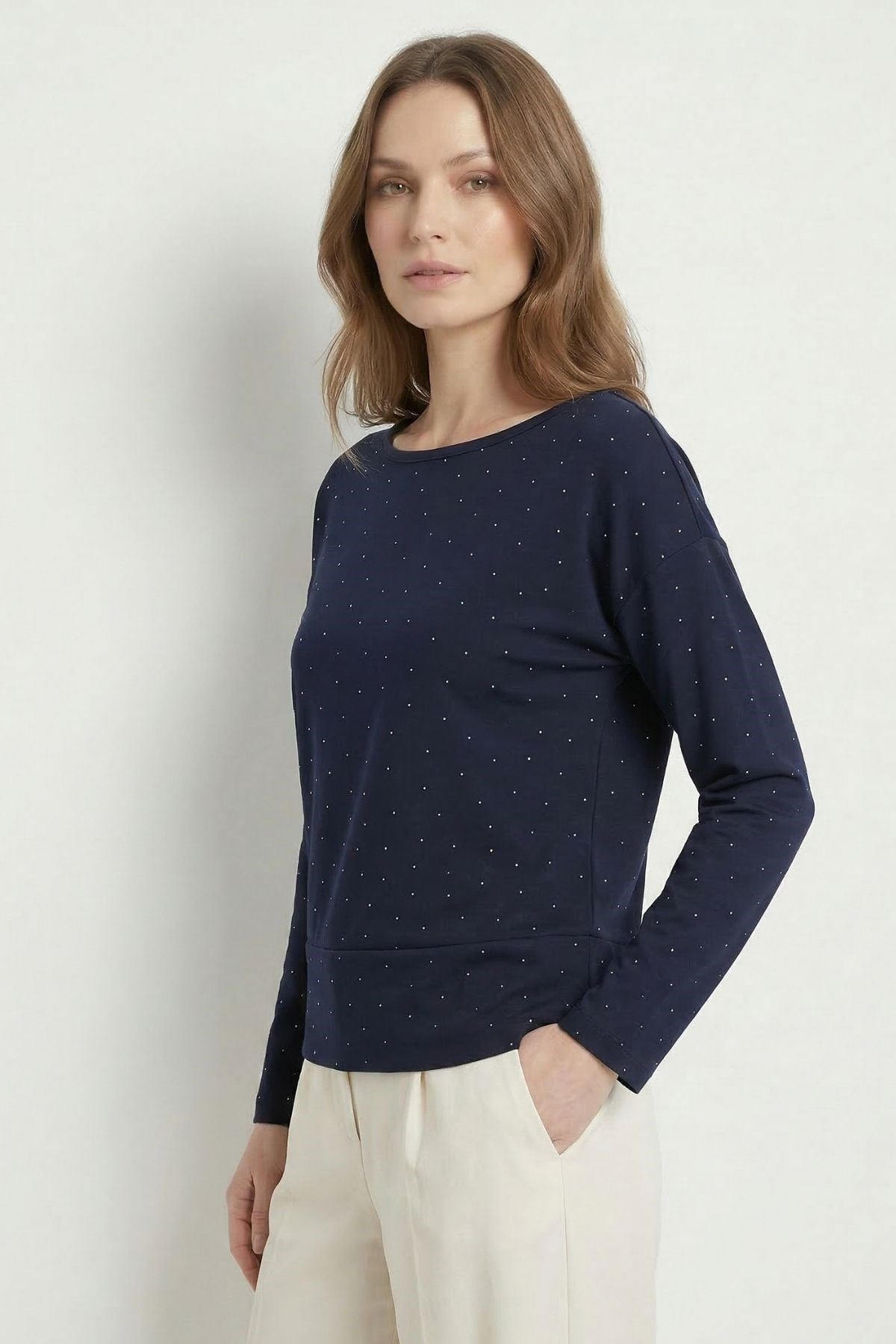 Bluz-Kayık Yaka Taş Detaylı Bluz 8364 Siyah -rulem