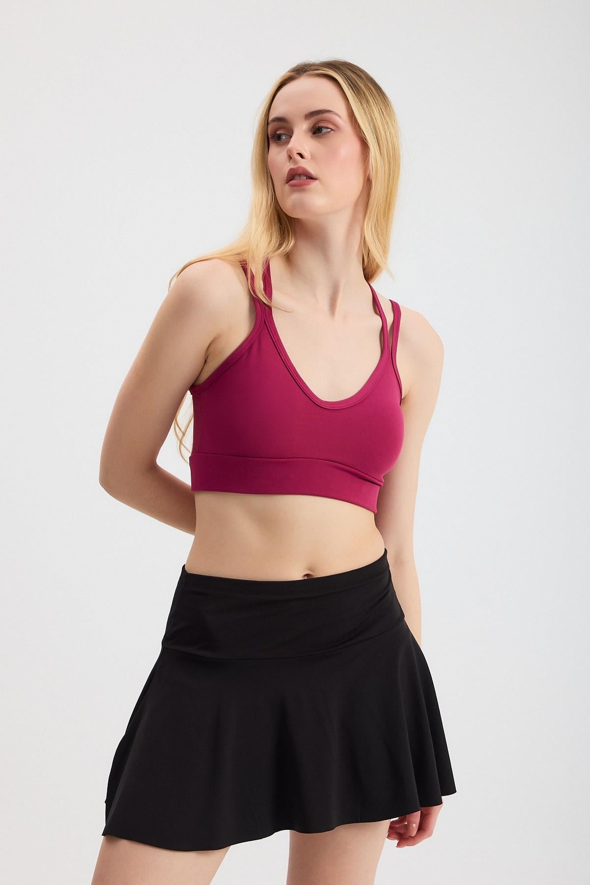 Bordo Arka Çapraz Büstiyer 3005