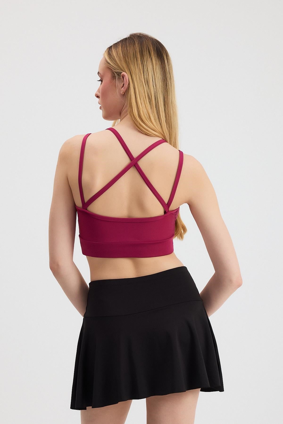 Bordo Arka Çapraz Büstiyer 3005