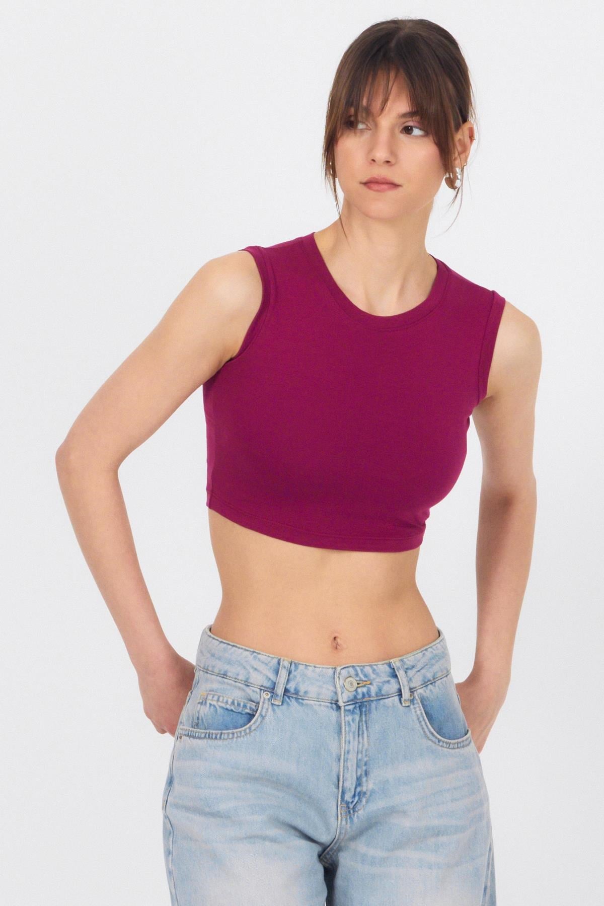 Bordo Bisiklet Yaka Crop Atlet 9189M