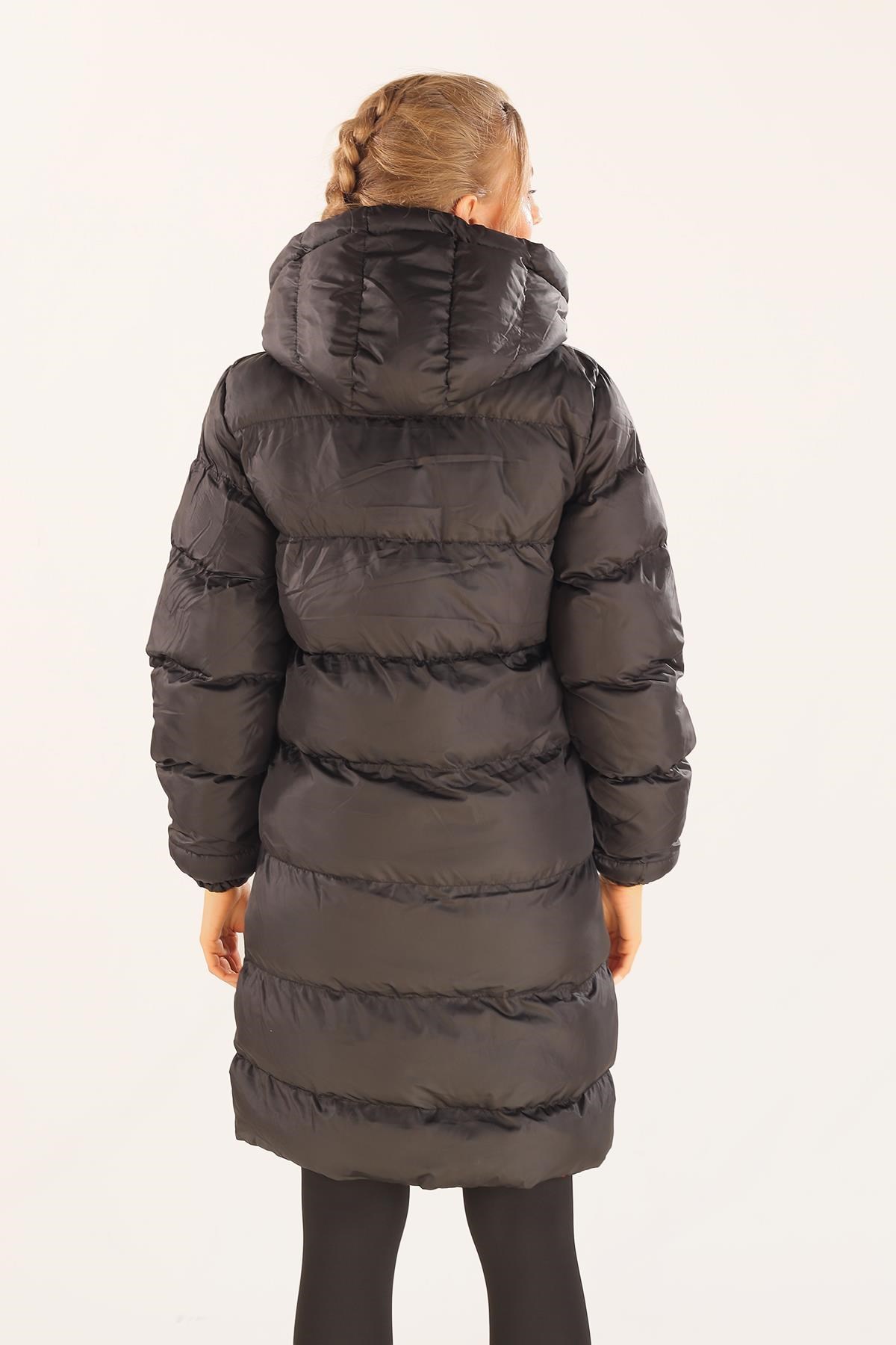 Bordo Çift Renkli Oversize Mont 0021-1