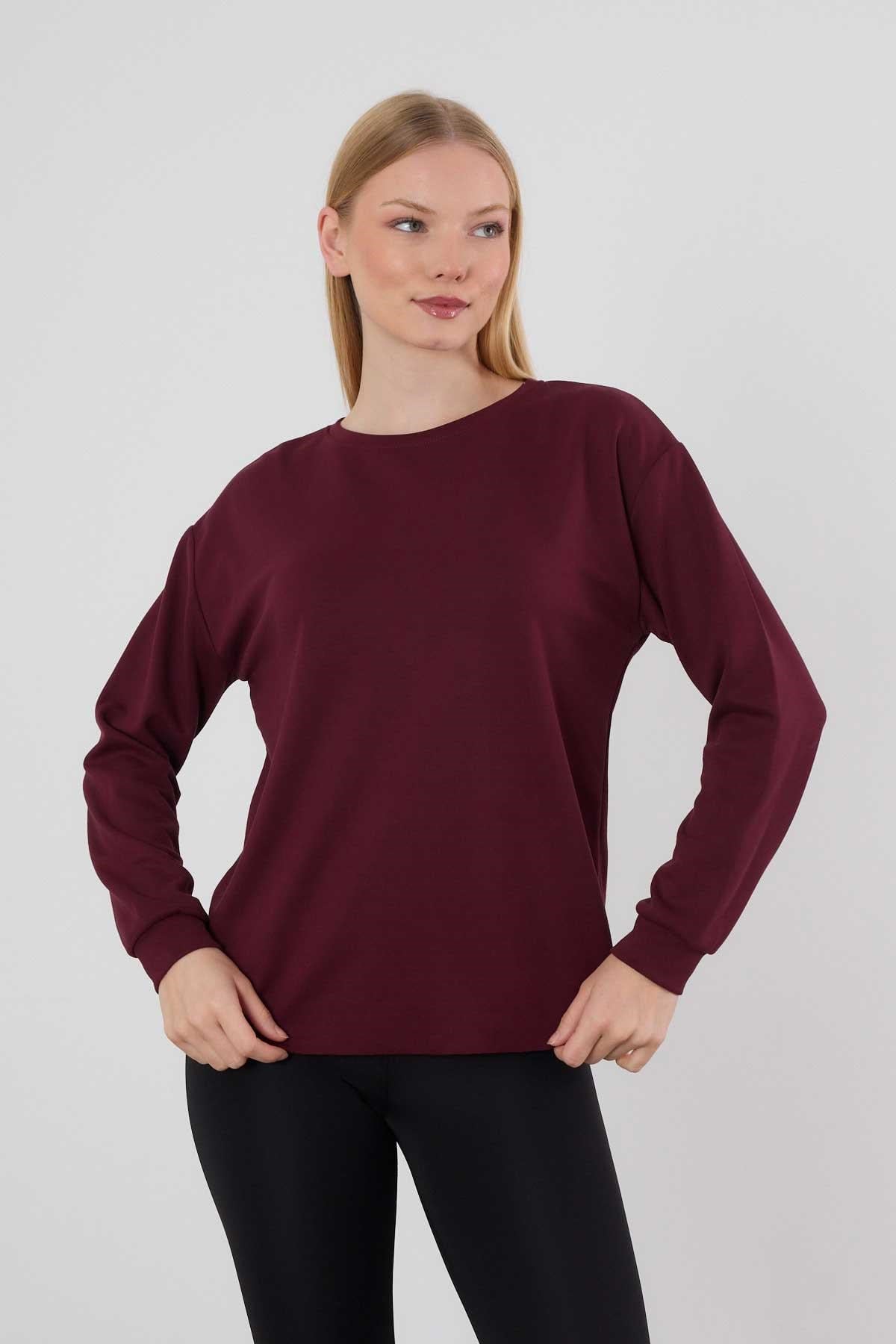 Bordo Oval Kesim Oysho Sweat 3007