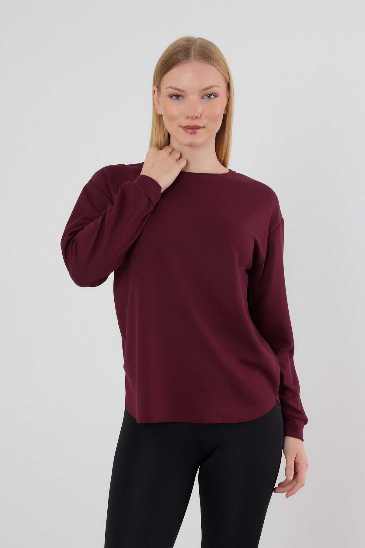 Bordo Oval Kesim Oysho Sweat 3007