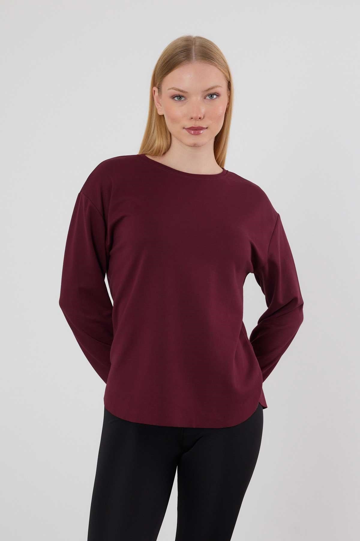 Bordo Oval Kesim Oysho Sweat 3007