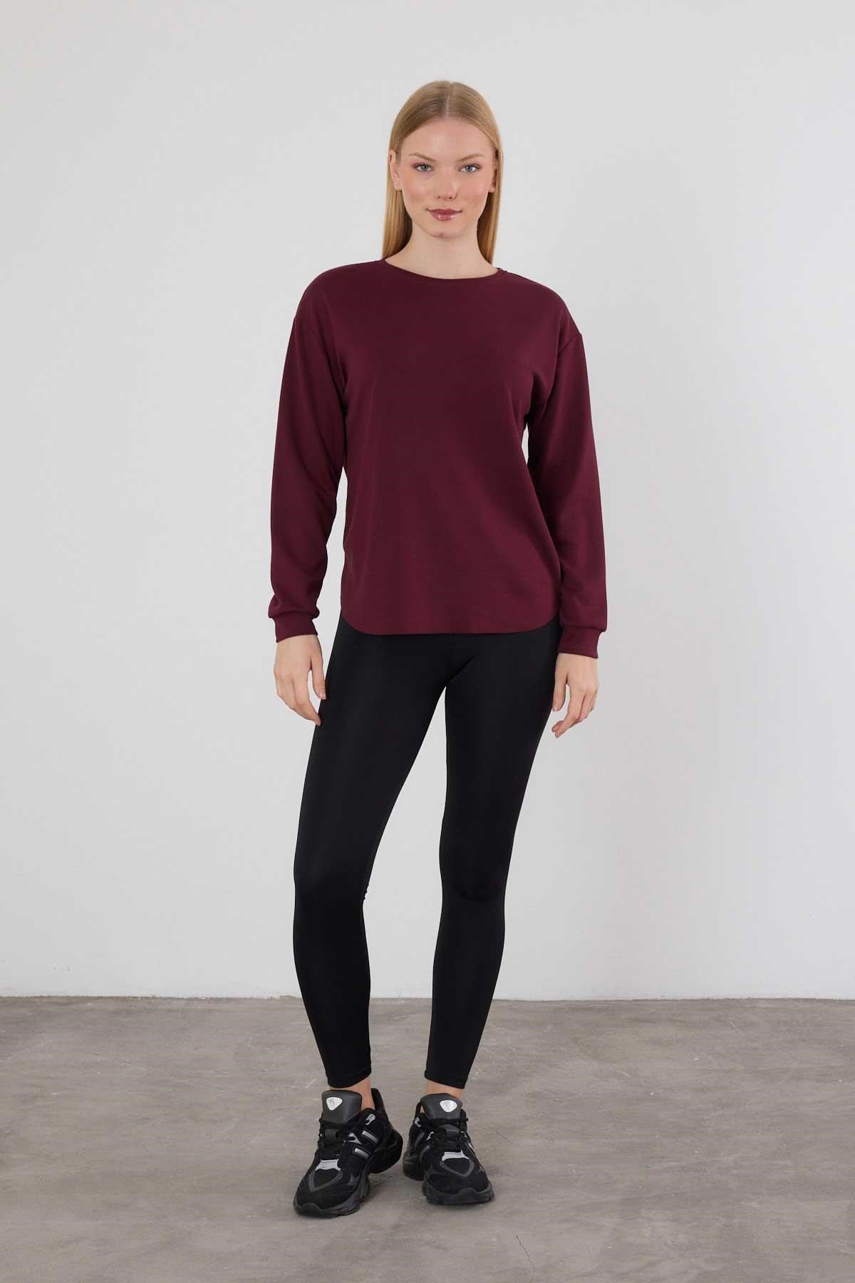 Bordo Oval Kesim Oysho Sweat 3007