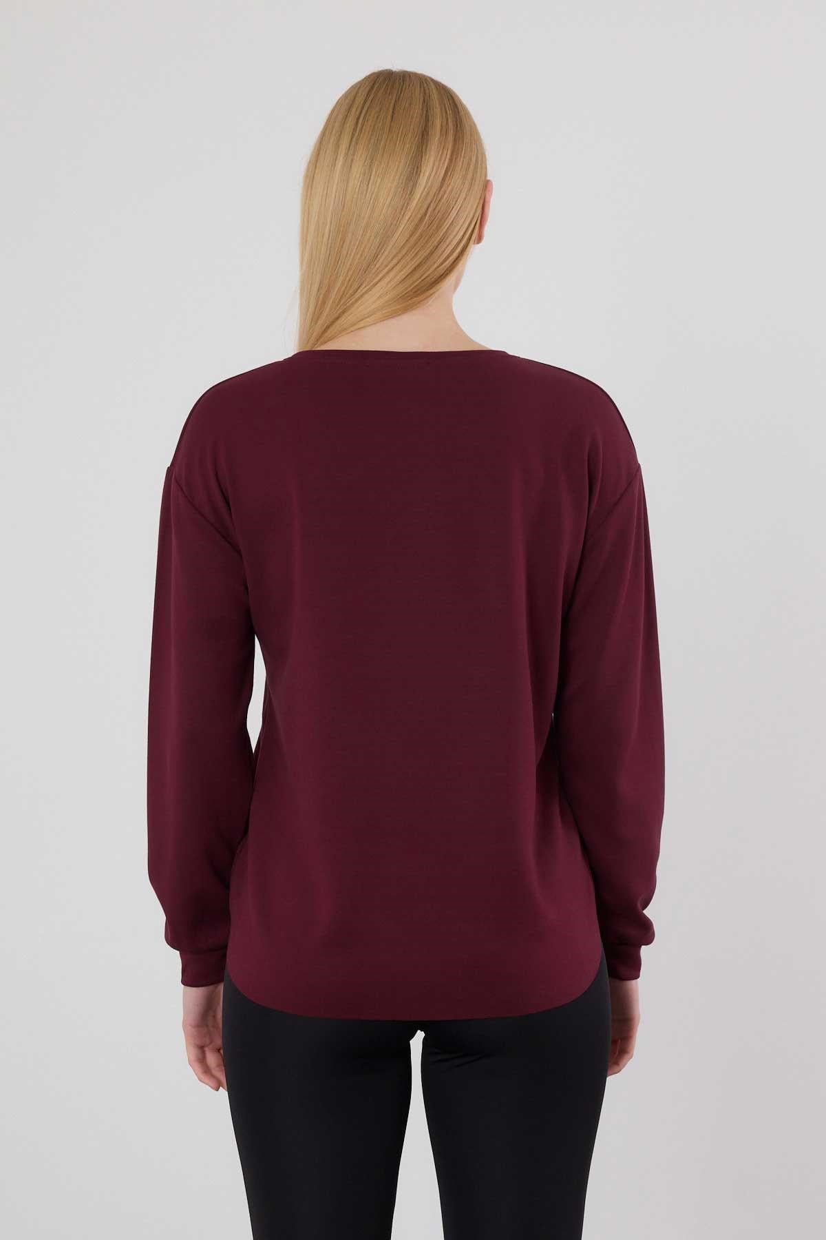 Bordo Oval Kesim Oysho Sweat 3007
