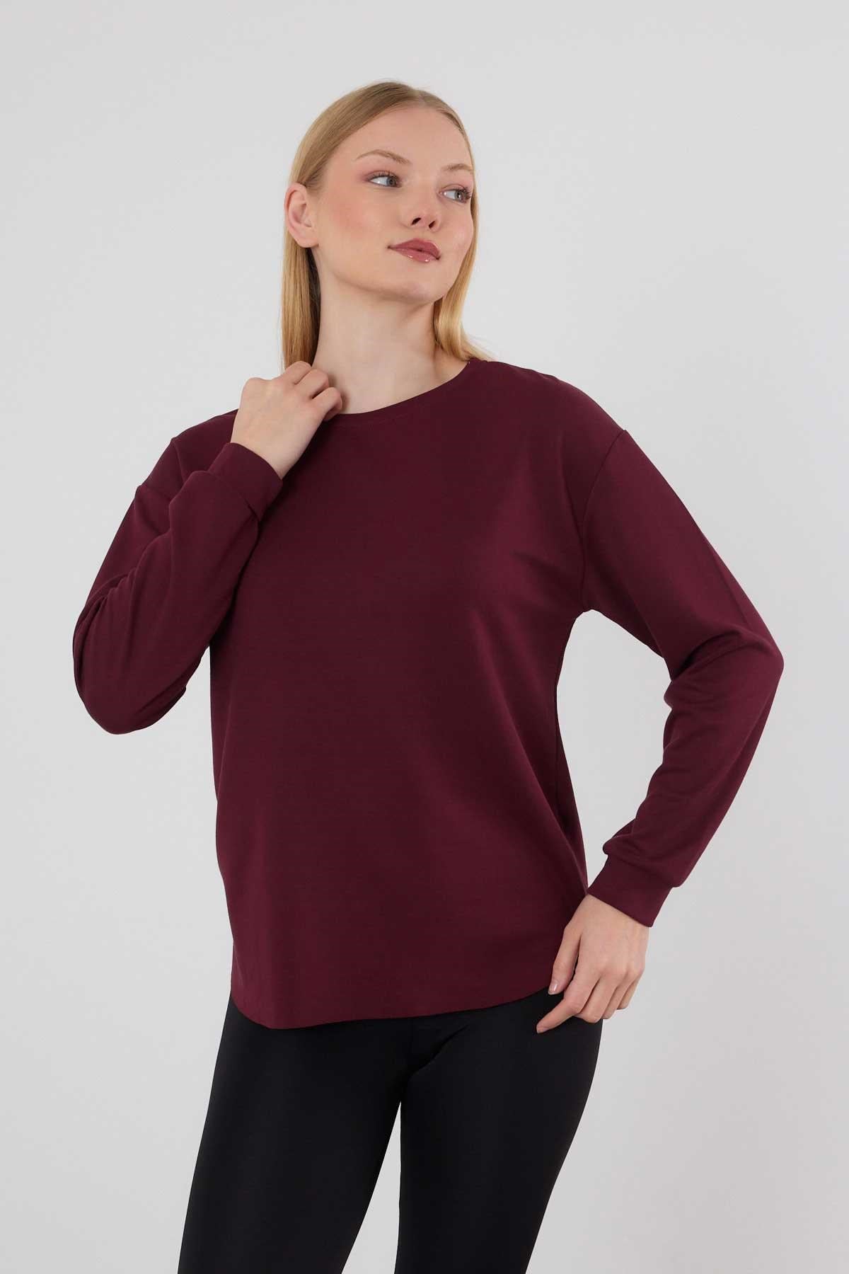 Bordo Oval Kesim Oysho Sweat 3007