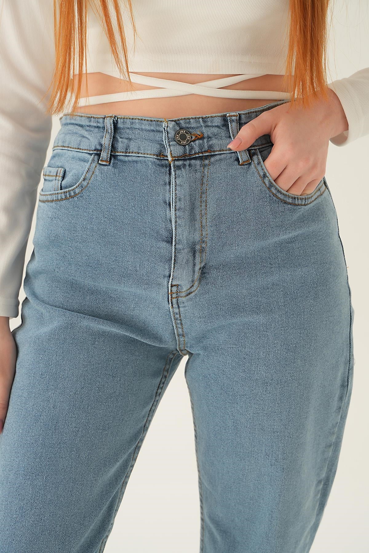 Buz Yüksek Bel Mom Jean 11121