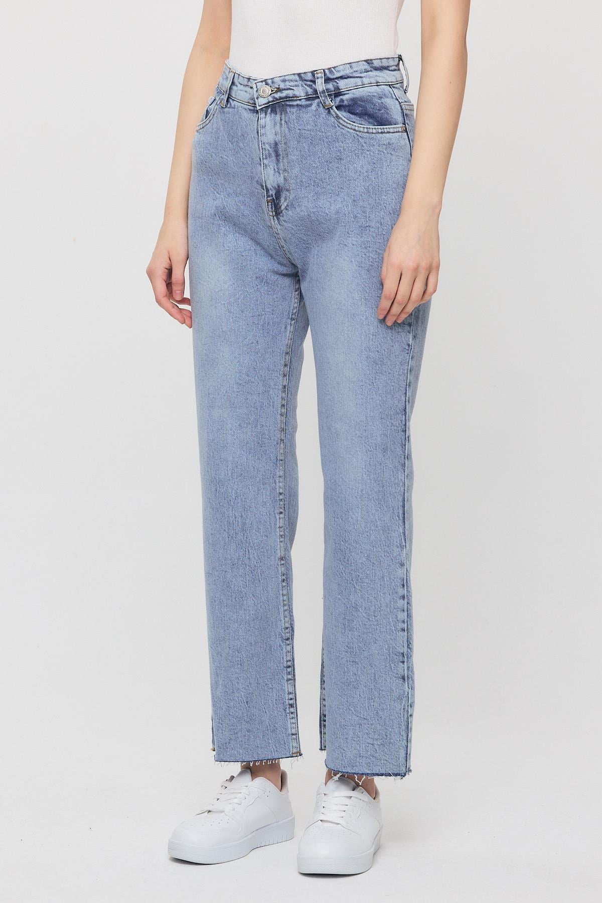 Buzkar 12032 Paçası Kesik Straight Jean