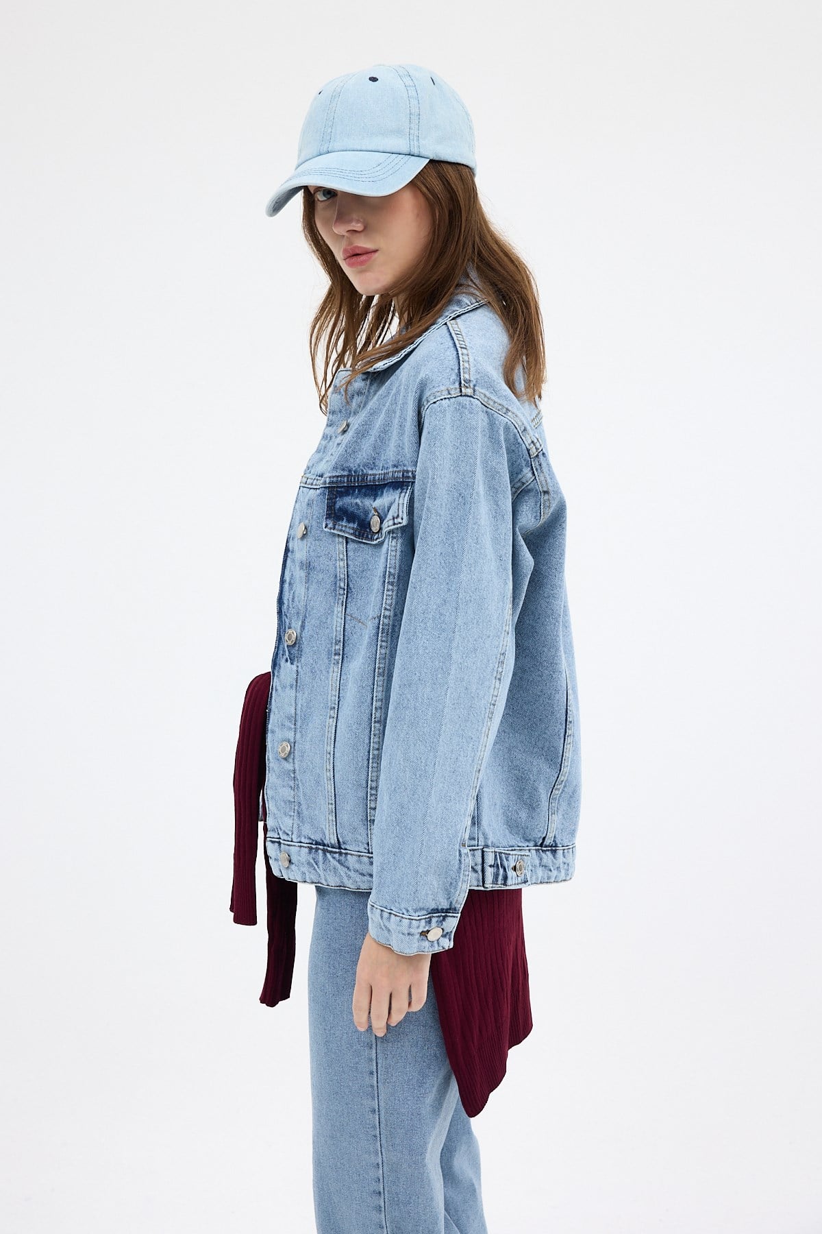Buzkar Düğmeli Cepli Kot Ceket 6009