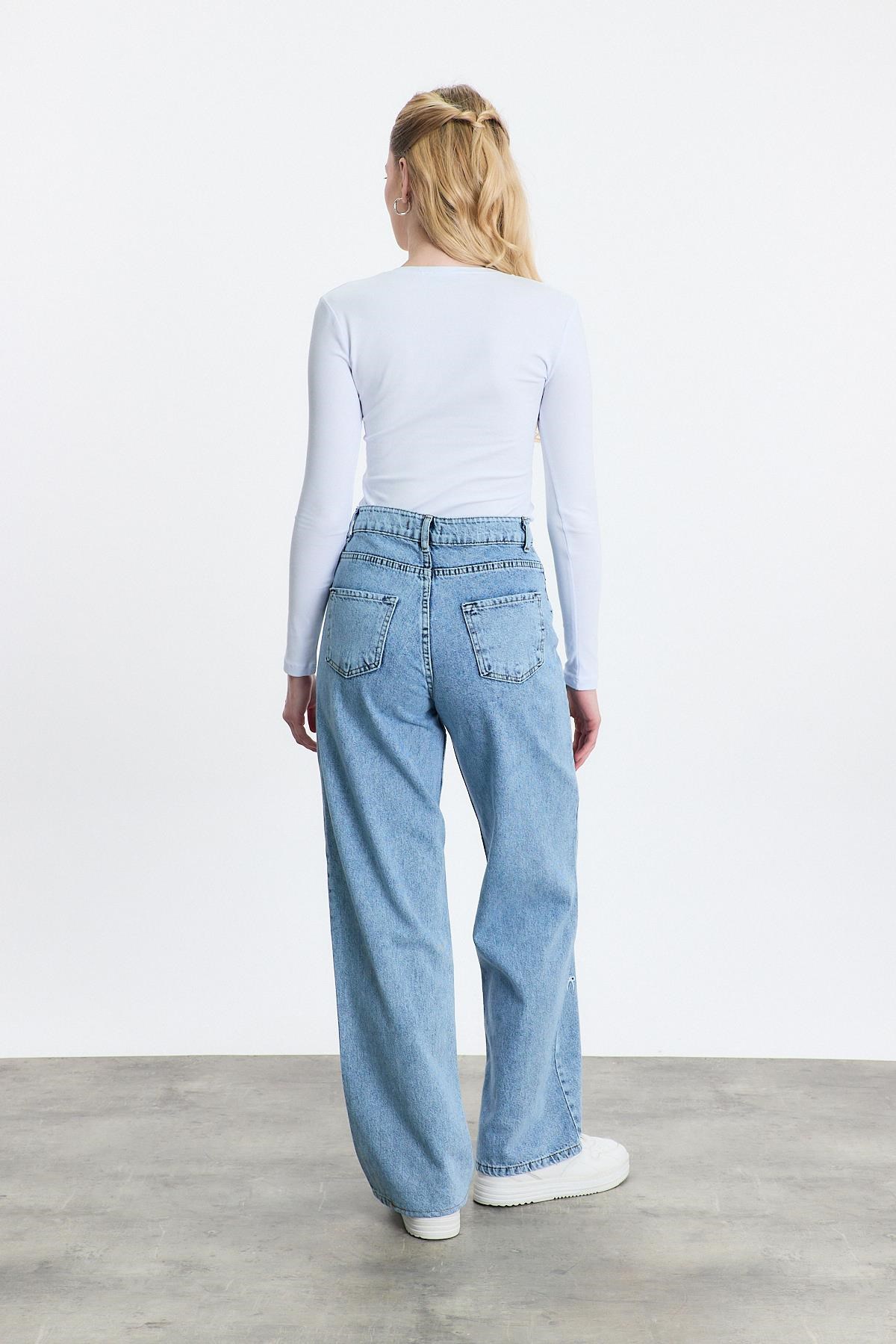 Buzkar Fiyonk Nakışlı Jean 2228