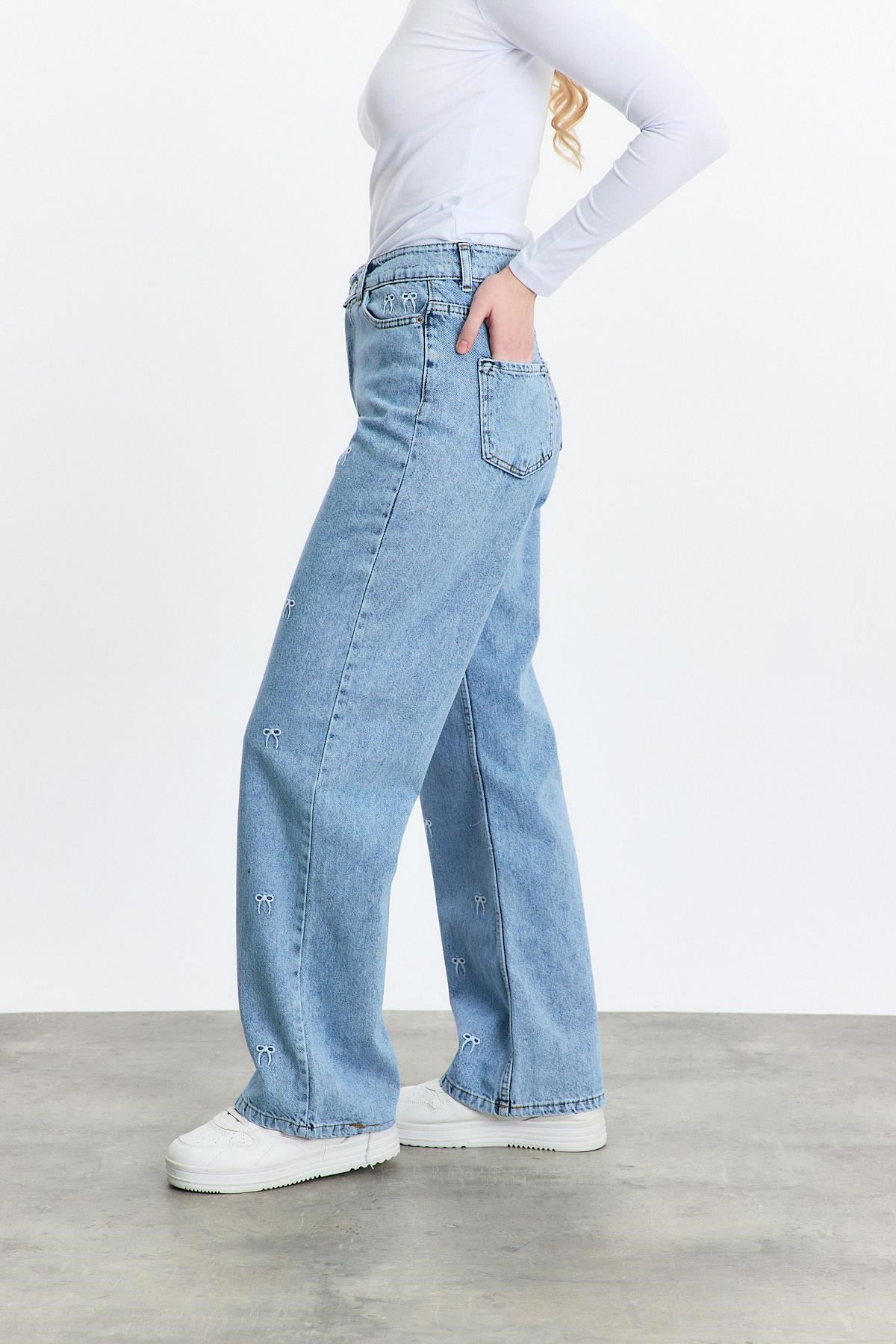 Buzkar Fiyonk Nakışlı Jean 2228
