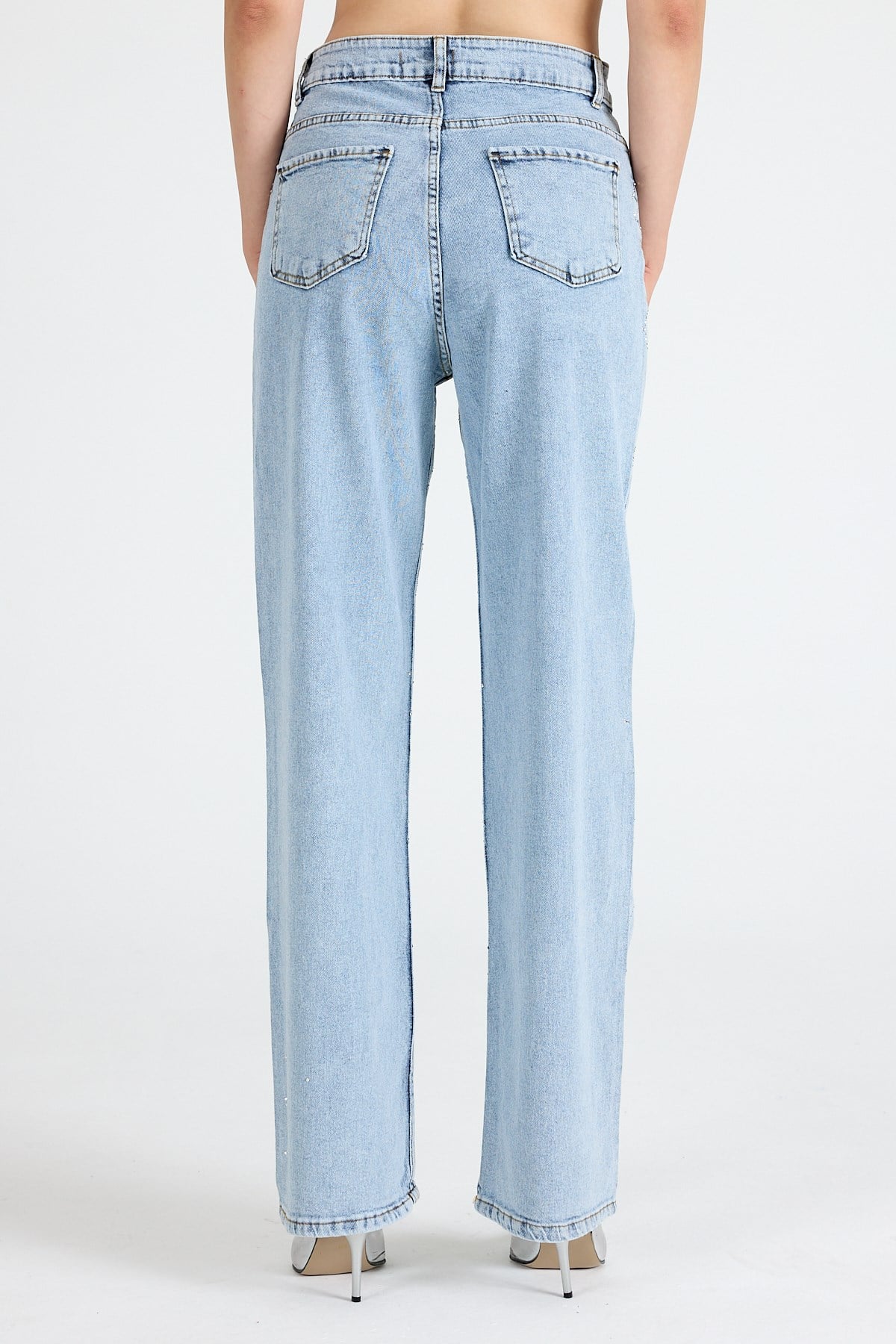 Buzkar Geometrik Taşlı Straight Jean 3330