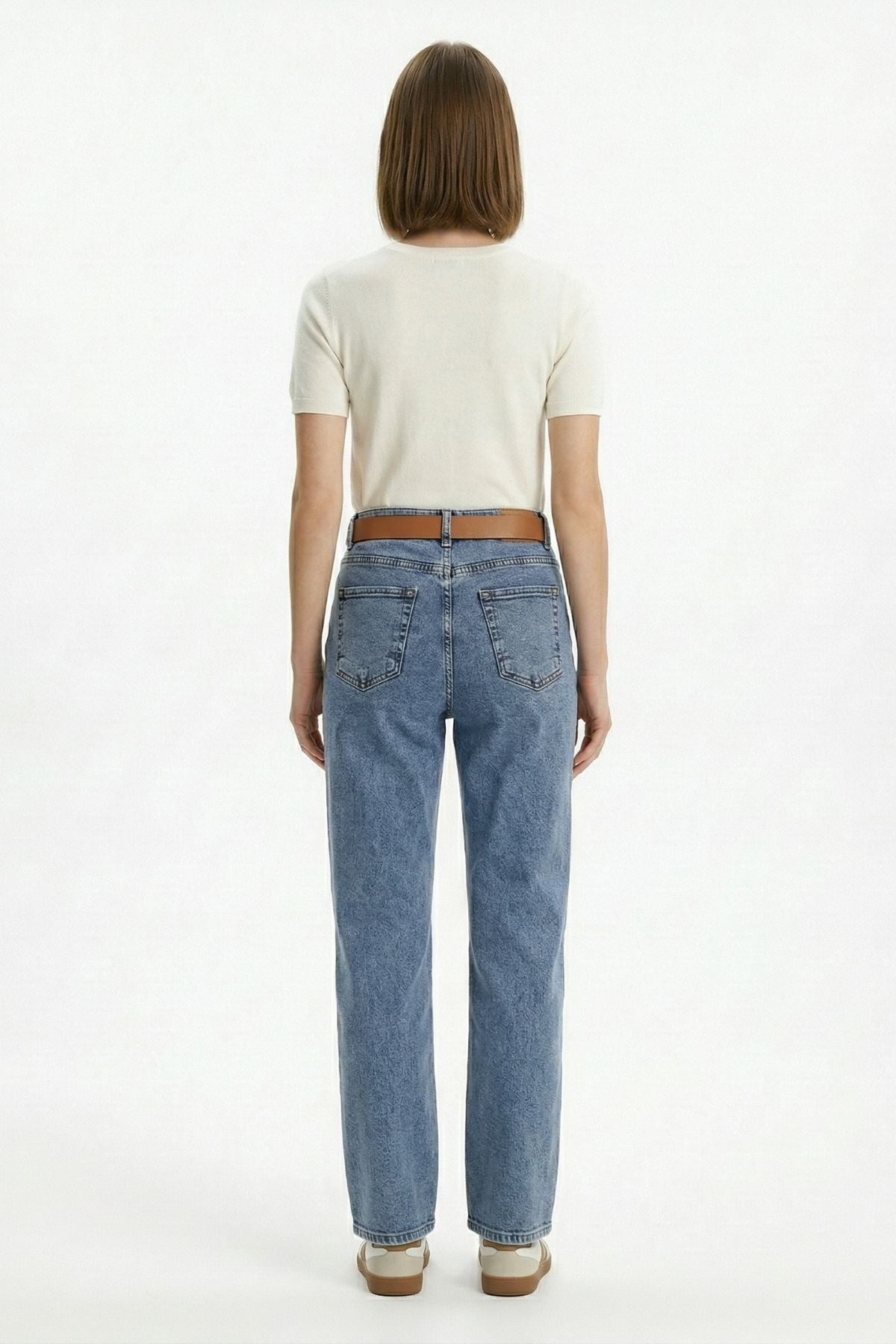 Buzkar Kemerli Likralı Jean 3043