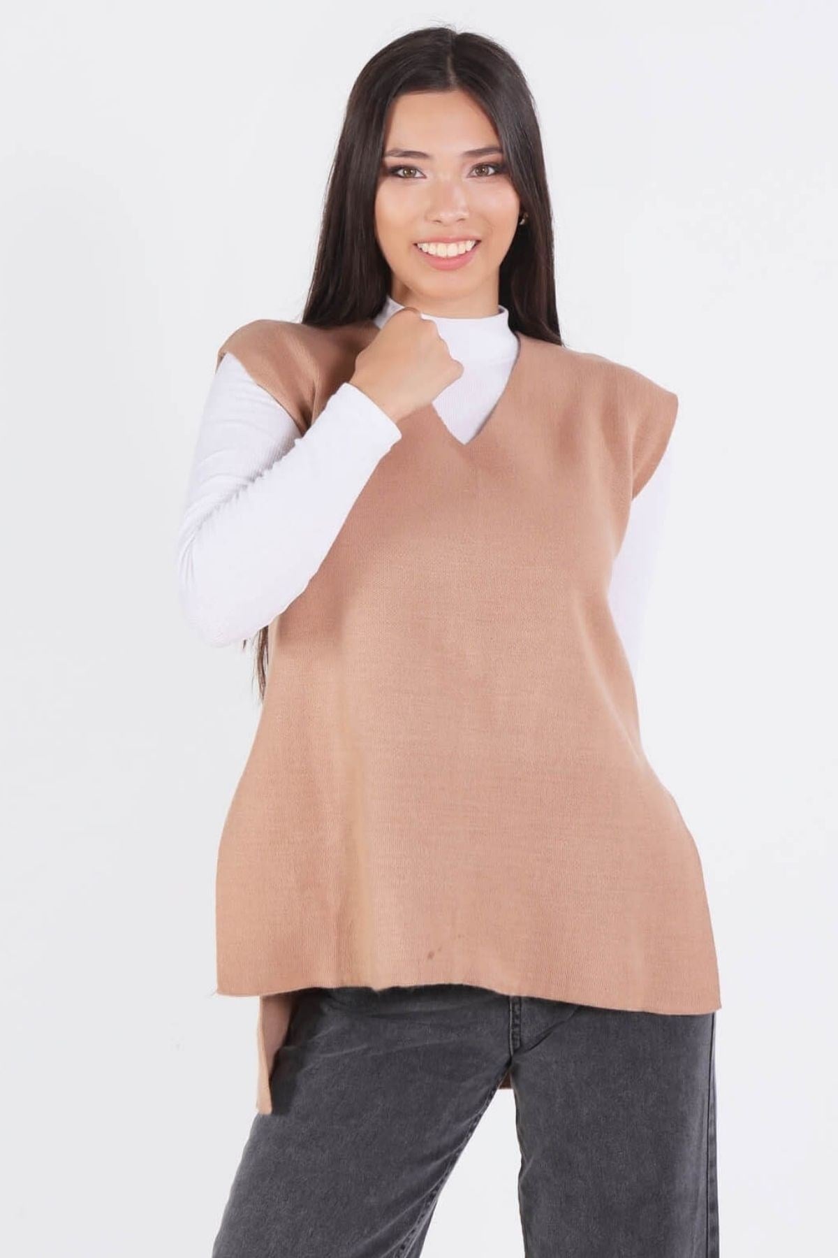 Camel Bağlamalı Süveter 614