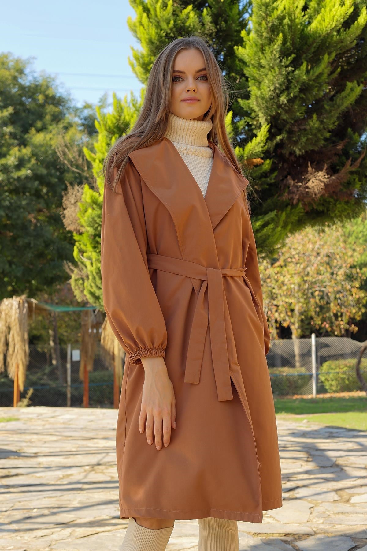Camel Balon Kol Trençkot 6528-1