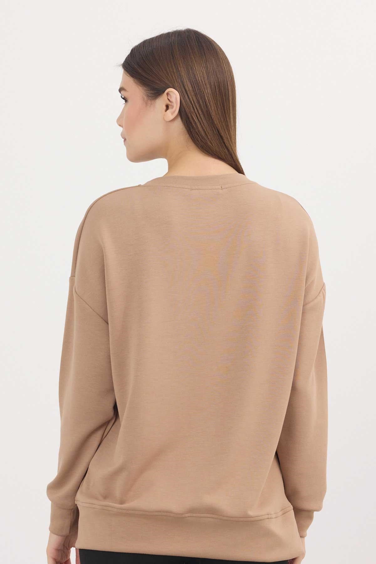 Camel Bisiklet Yaka Parçalı Oysho Sweat 3000