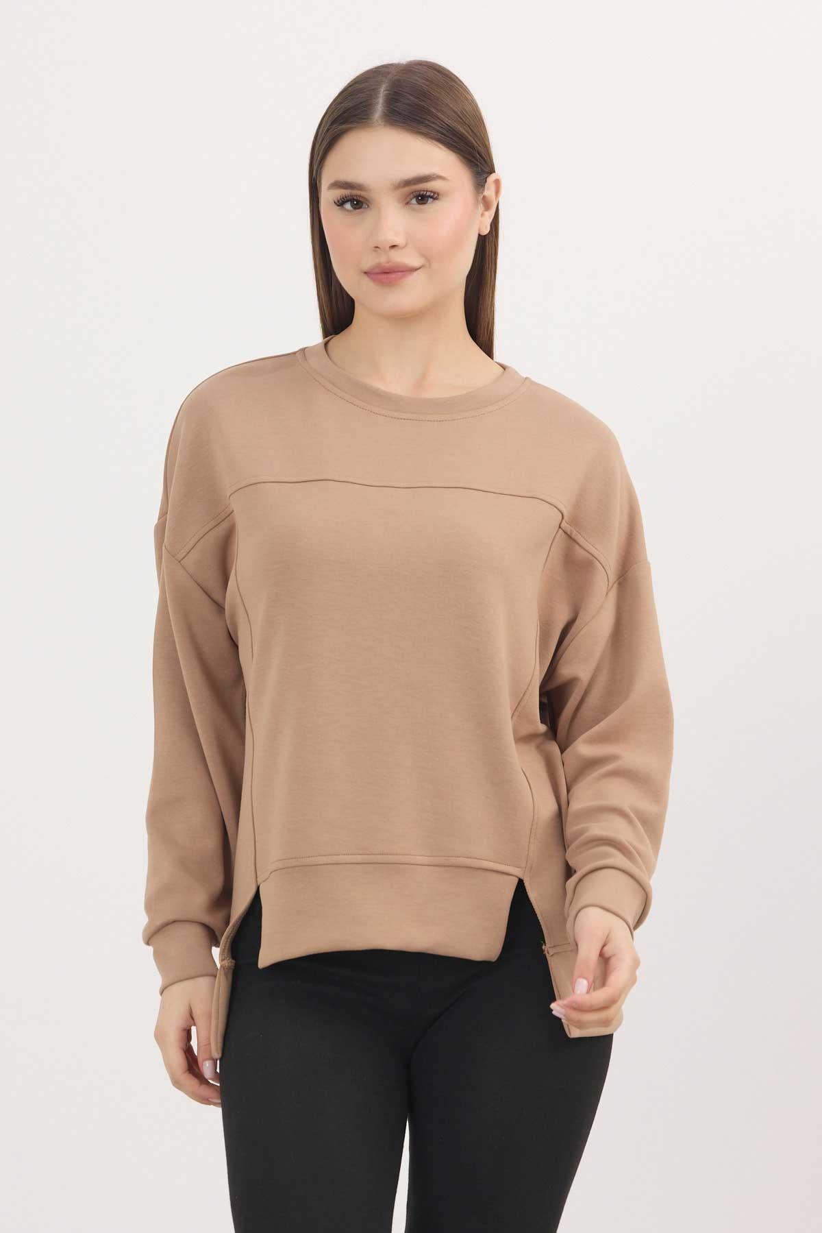 Camel Bisiklet Yaka Parçalı Oysho Sweat 3000