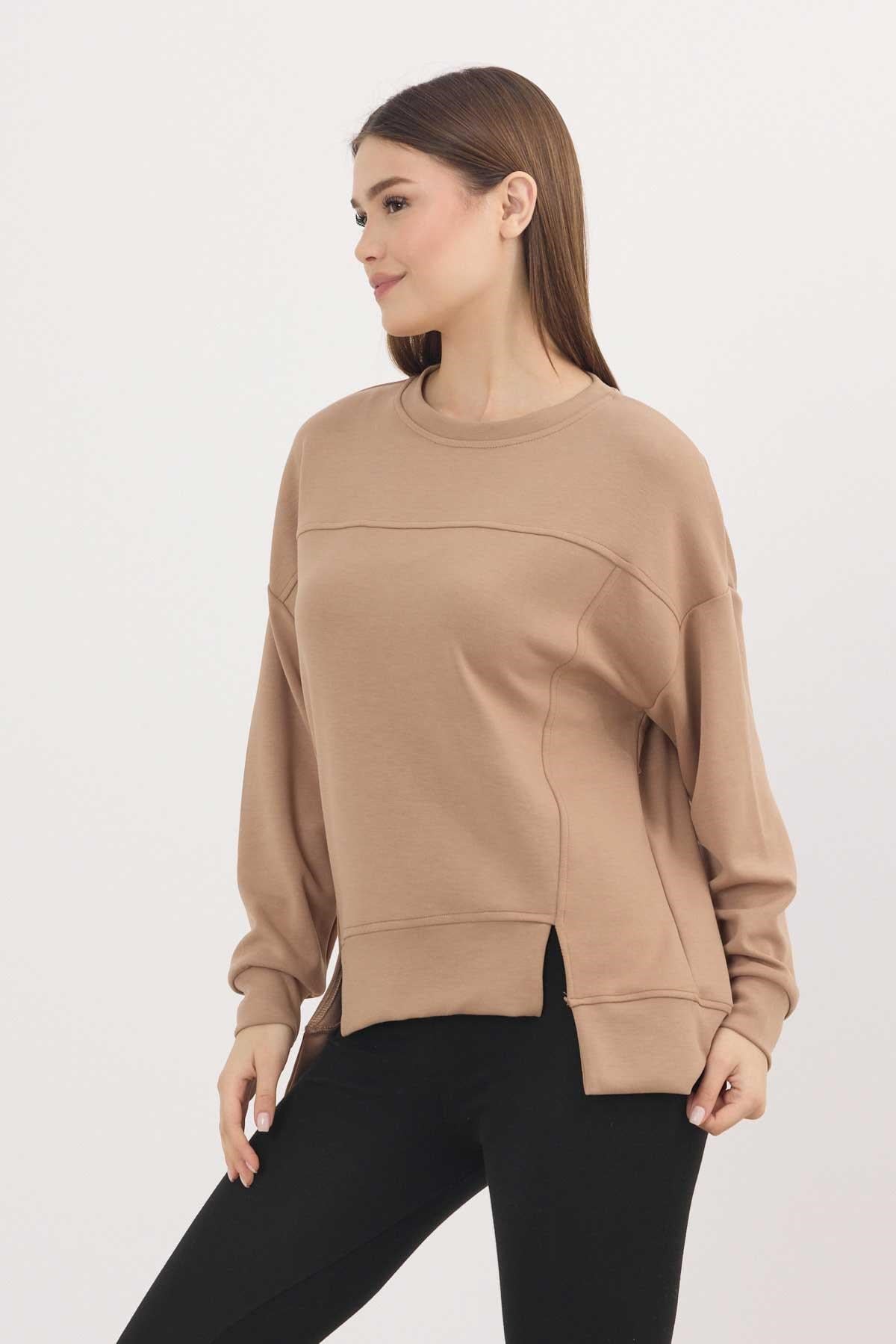 Camel Bisiklet Yaka Parçalı Oysho Sweat 3000