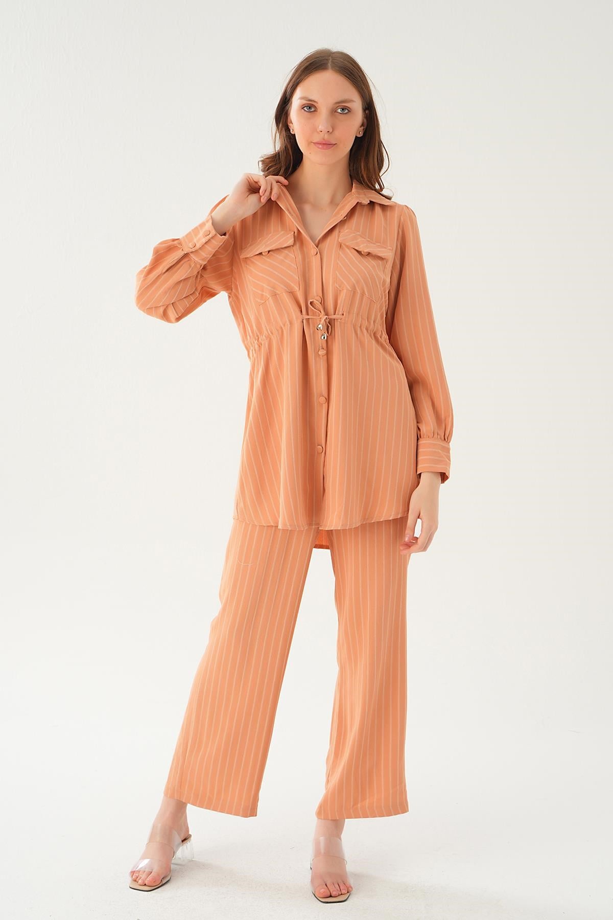 Camel Cep Detay Pantolon Takım 4045A