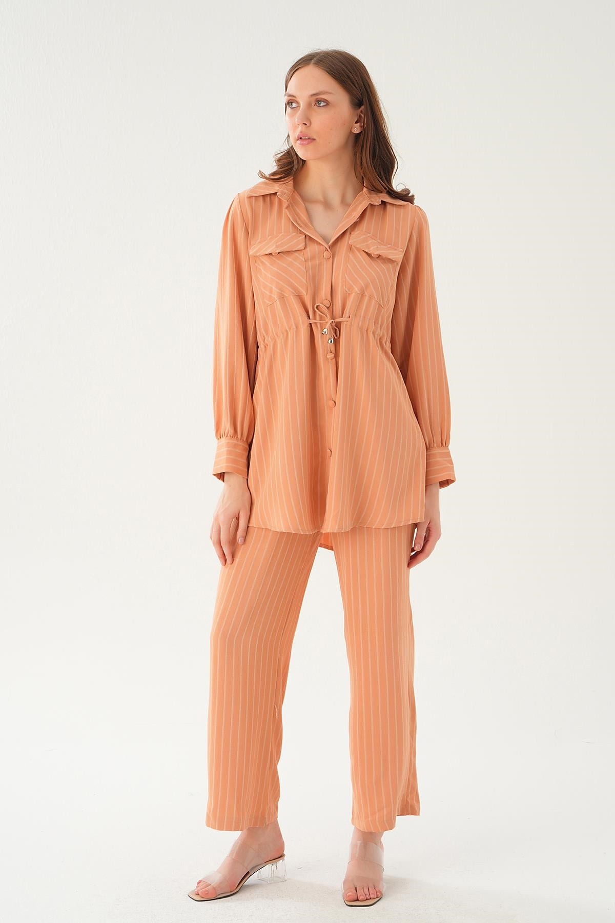 Camel Cep Detay Pantolon Takım 4045A