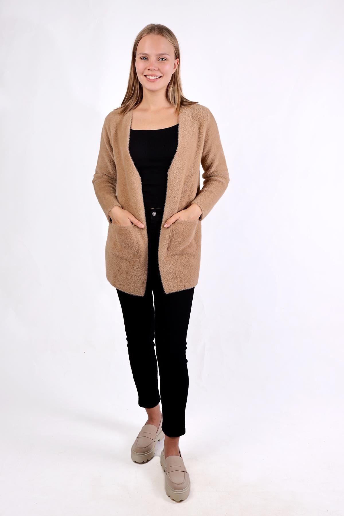 Camel Cep Detay Yumoş Hırka 560