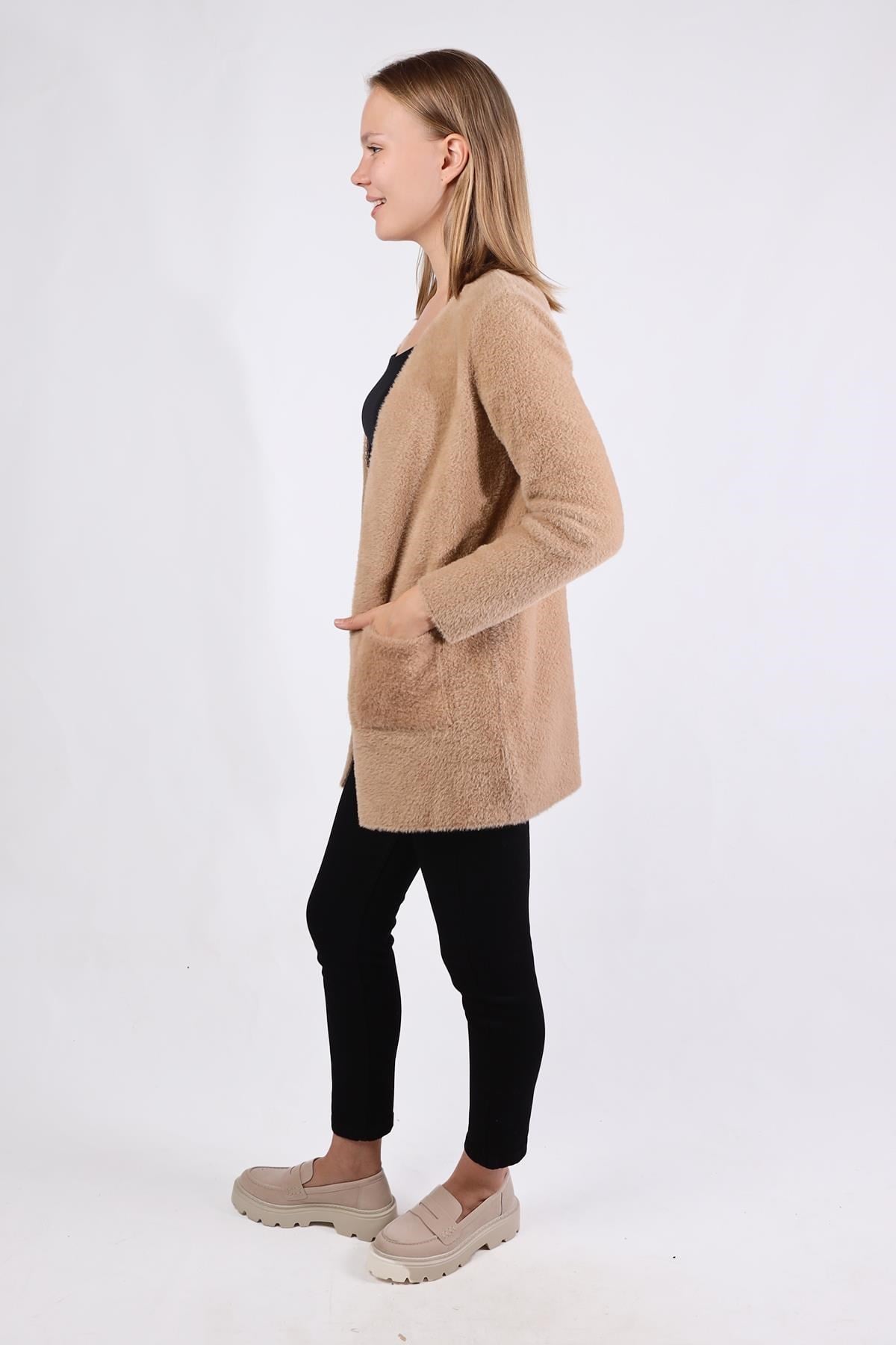 Camel Cep Detay Yumoş Hırka 560