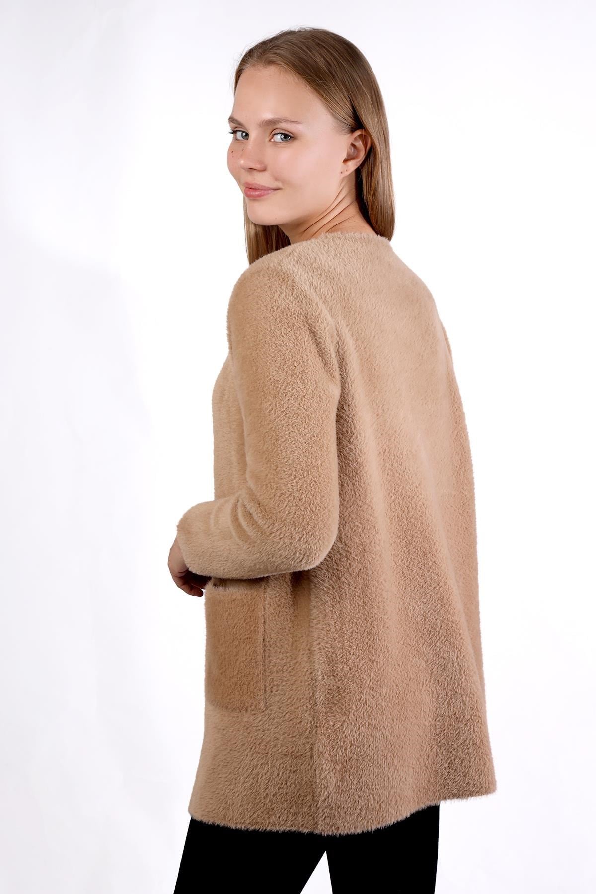 Camel Cep Detay Yumoş Hırka 560