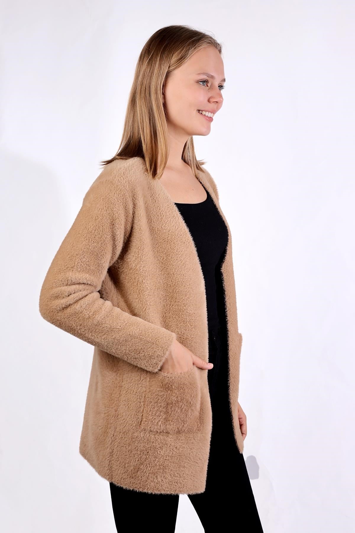 Camel Cep Detay Yumoş Hırka 560