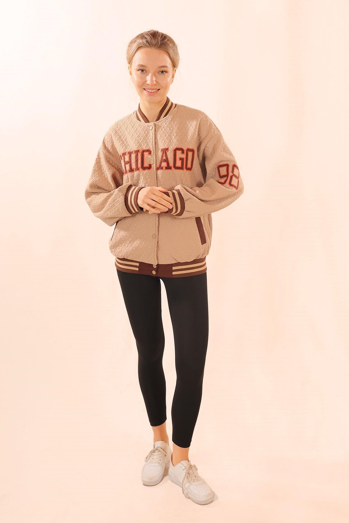 Camel Chicago Nakış Kolej Ceket 1028