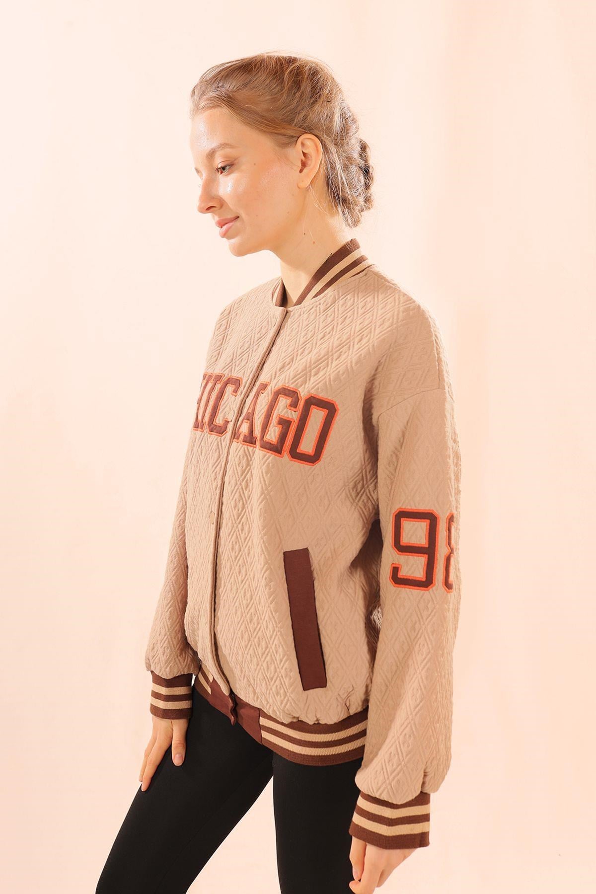 Camel Chicago Nakış Kolej Ceket 1028
