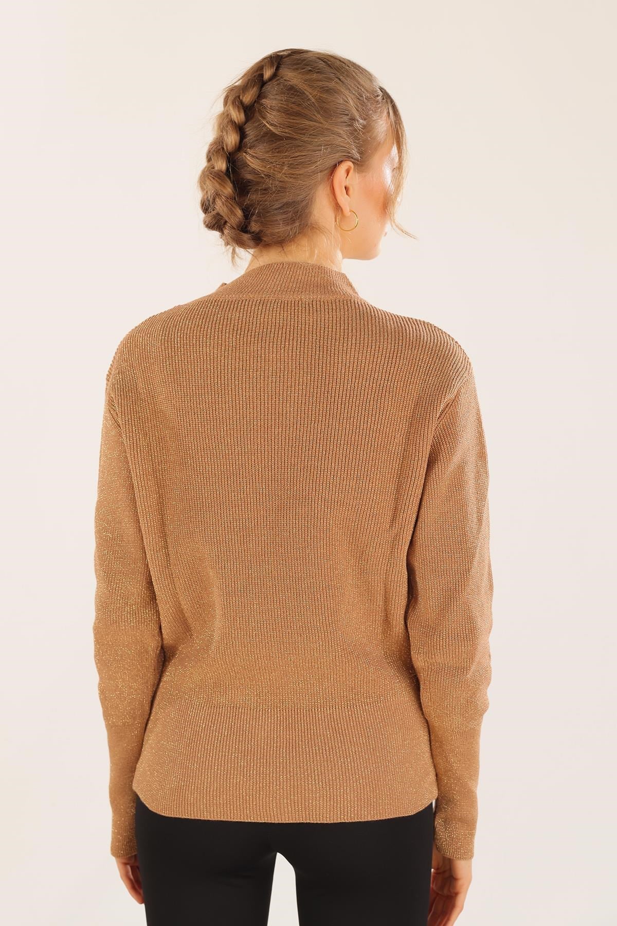Camel Damla Detay Kruvaze Kazak 3180
