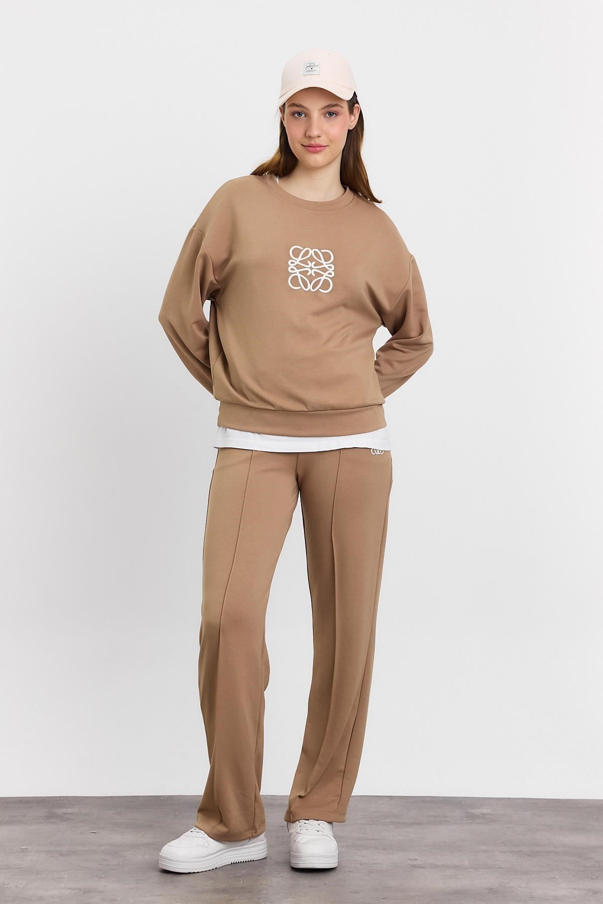 Camel Nakış Detay Oysho Pantolon Takım 4013