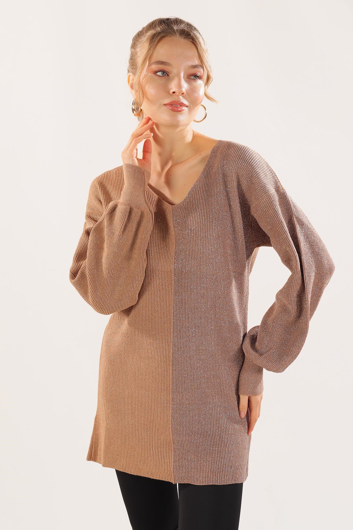 Camel V Yaka Sim Detaylı Kazak 3192