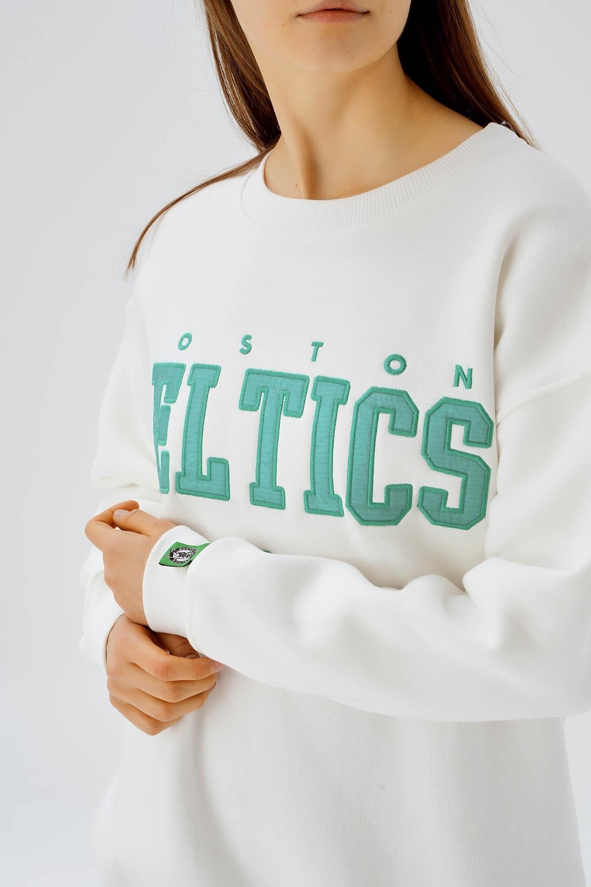 Ekru Boston Baskı Detay Sweat 3536
