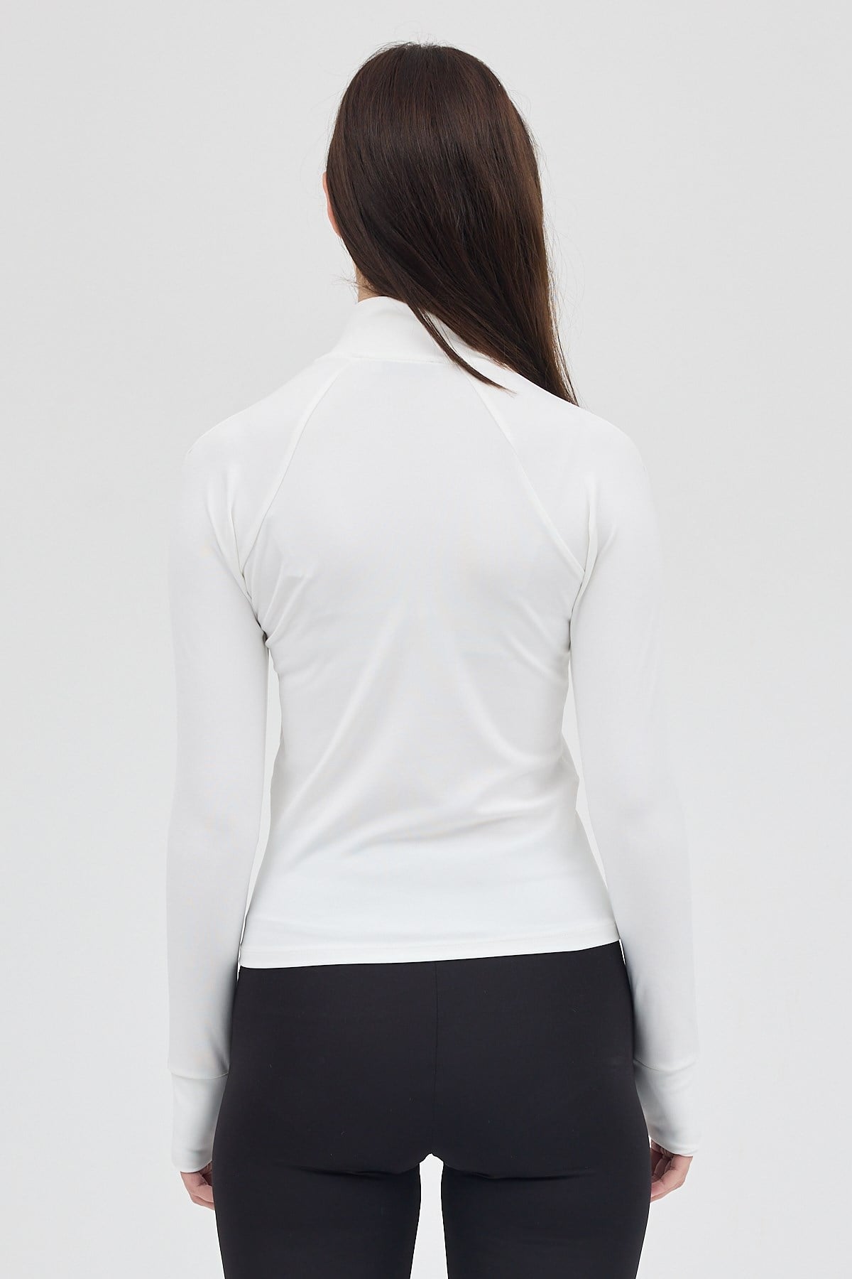 Ekru Fermuarlı Fit Kalıp Spor Hırka 3196