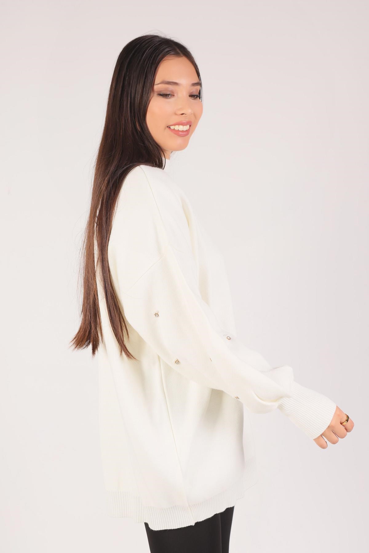 Ekru İnci Detay Tunik 2209