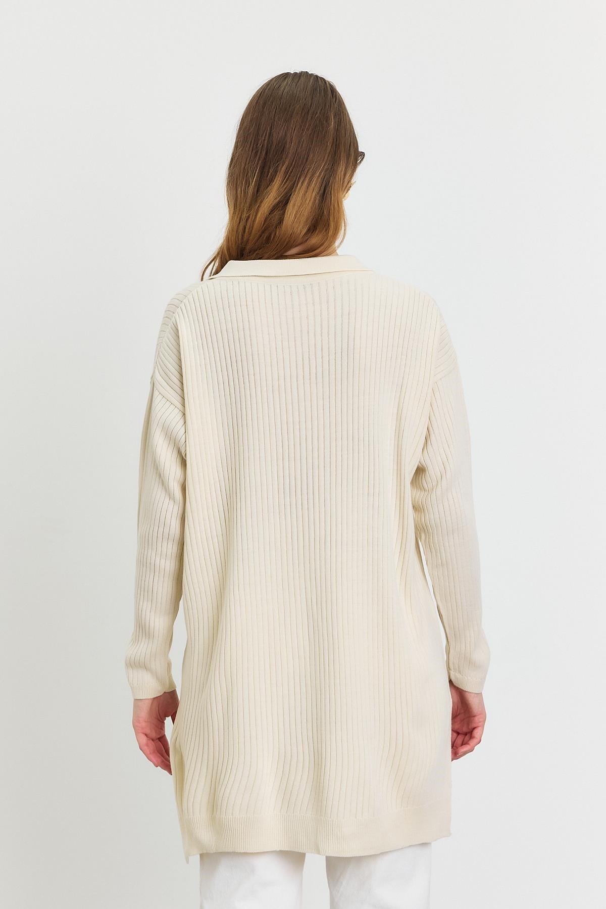 Ekru Polo Yaka Tunik 5410