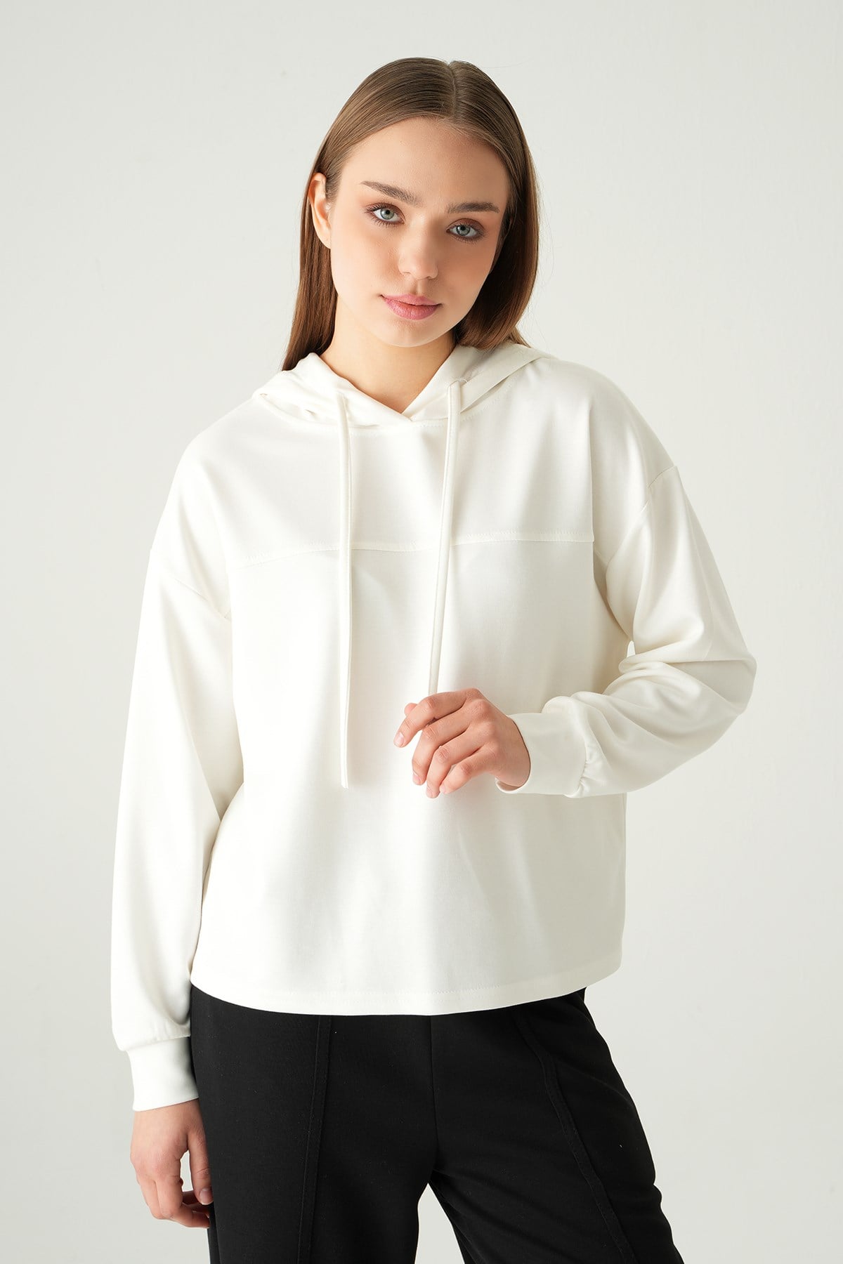 Ekru Şerit Detay Sweat 8308A
