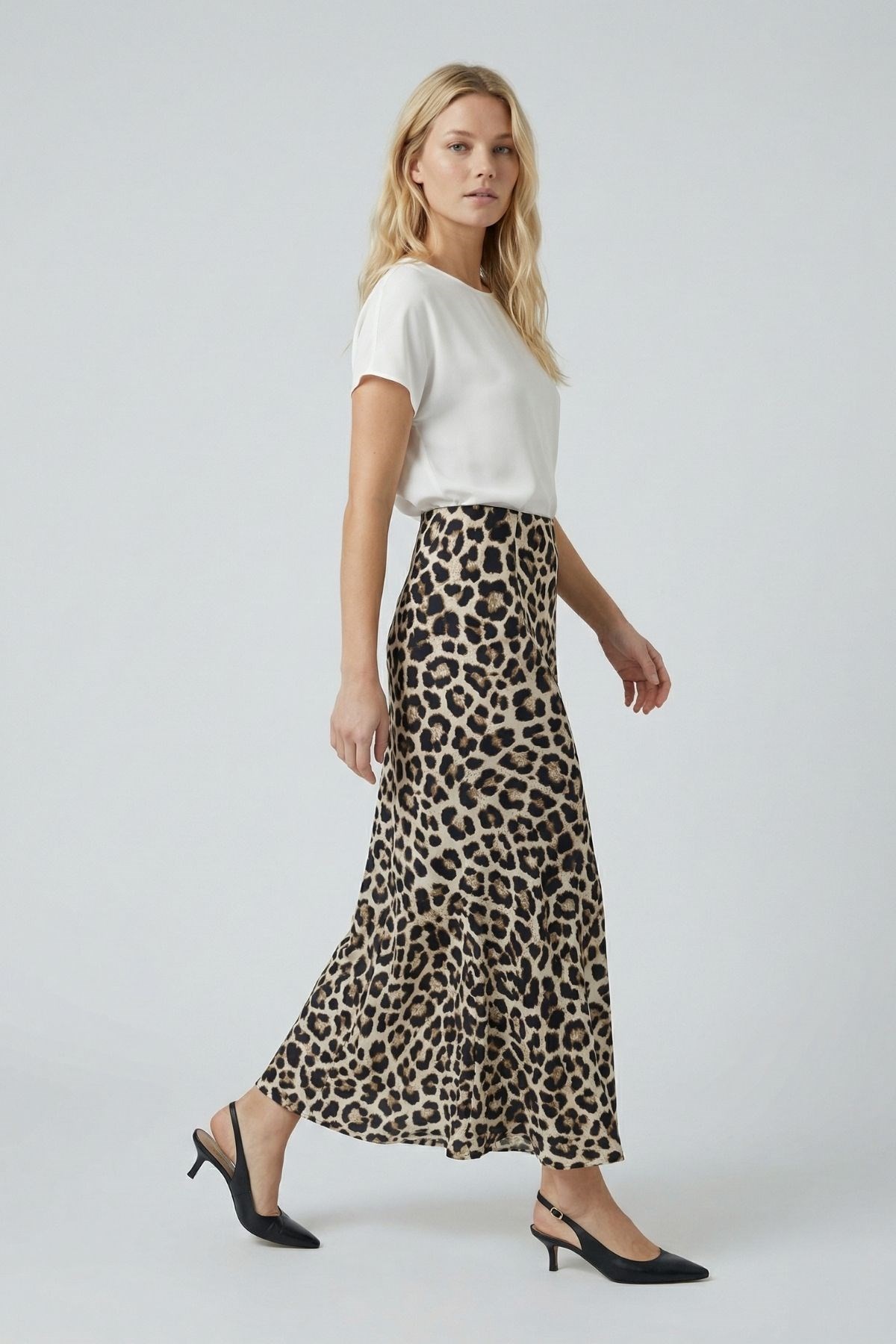 Etek-Leopar Desen Saten Etek 9416 Bej -rulem